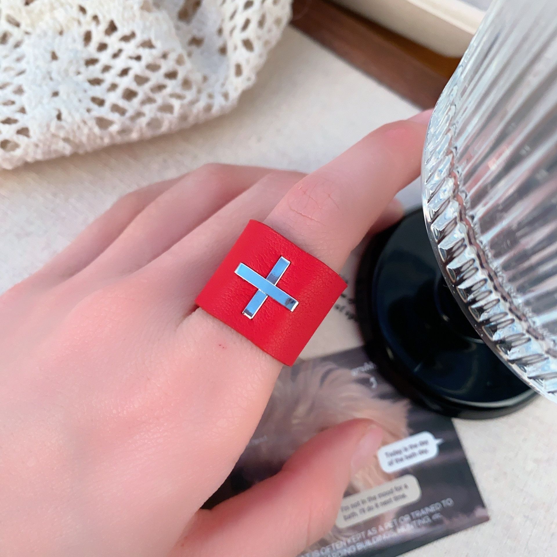 Jewelry Cross Hip-hop Jewelry Rings Open Chrome Ring (Size 7-13) Size ONE SIZE - 6 Thumbnail