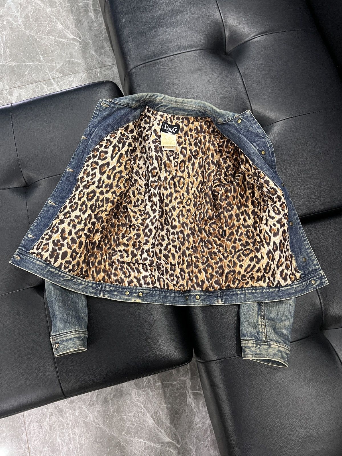 Dolce & Gabbana Dolce & Gabbana D&G 2004 Leopard Lined Denim Jacket Size US XS / EU 42 / 0 - 2 Thumbnail