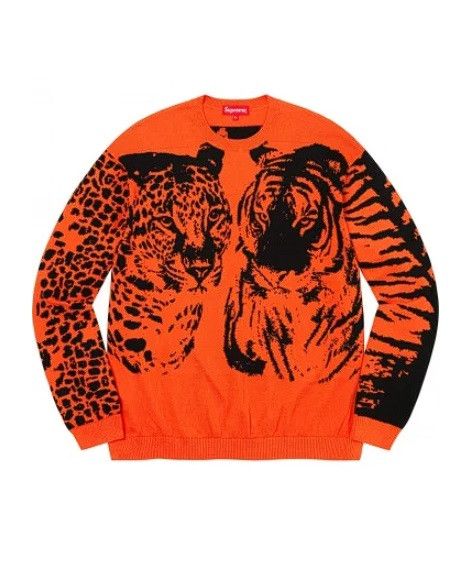 Supreme Supreme Big Cats Jacquard L/S Top Orange - 23SS Size US L / EU 52-54 / 3 - 2 Thumbnail