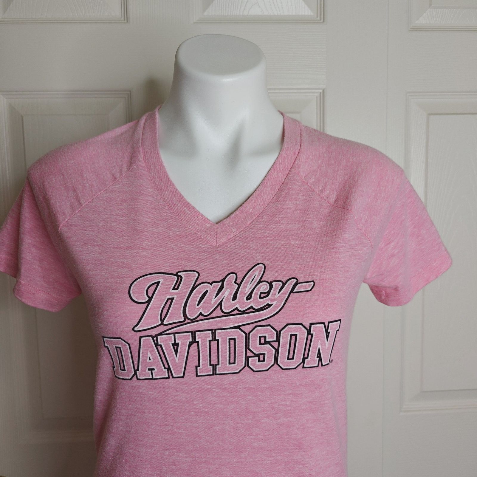 Harley Davidson Harley Davidson pink label V-neck logo tee sz M Size M / US 6-8 / IT 42-44 - 3 Thumbnail
