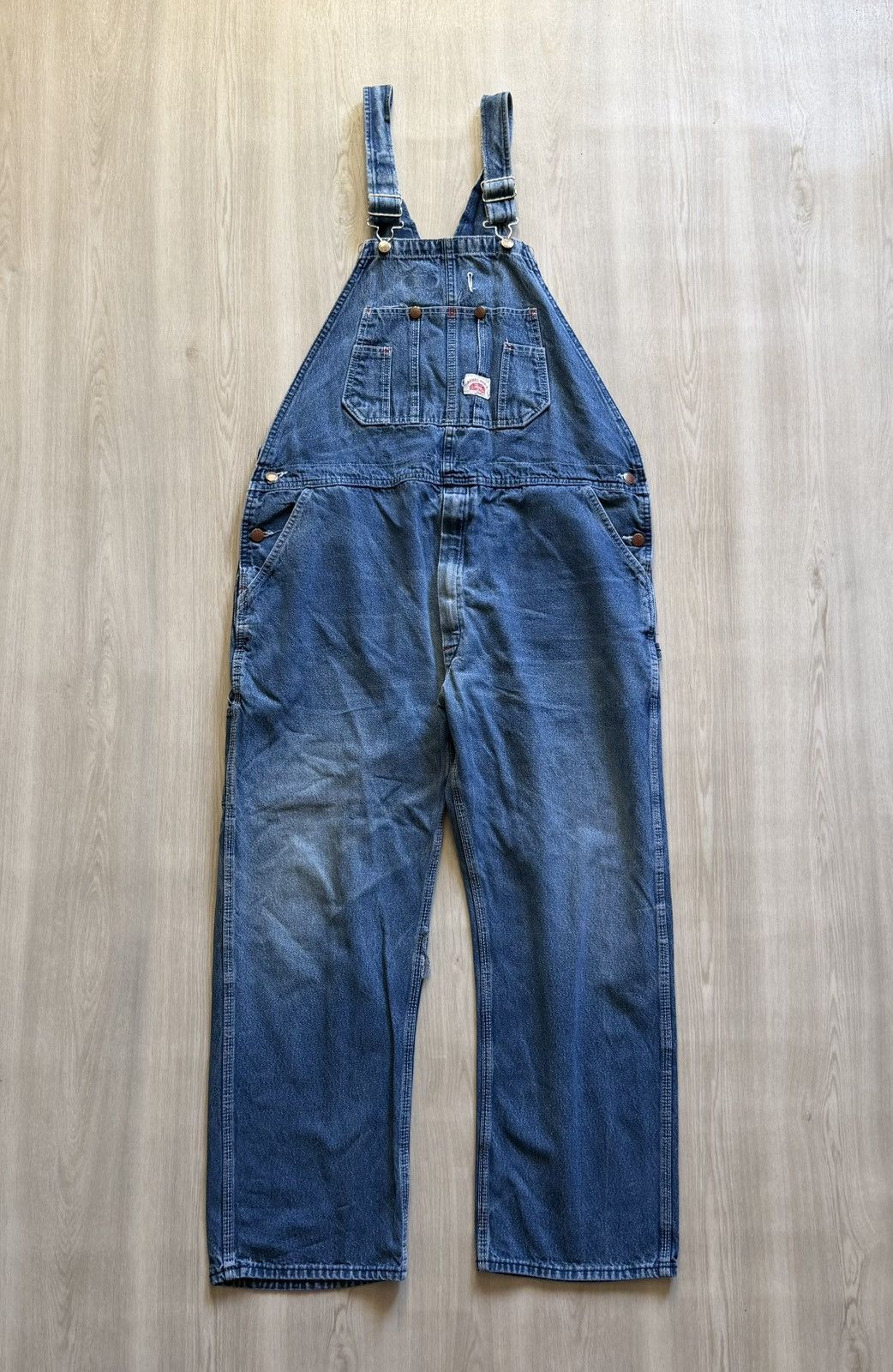 Vintage Vintage Round House Overalls Denim Bib WorkwearUSA Fits M-L Size US L / EU 52-54 / 3 - 3 Thumbnail