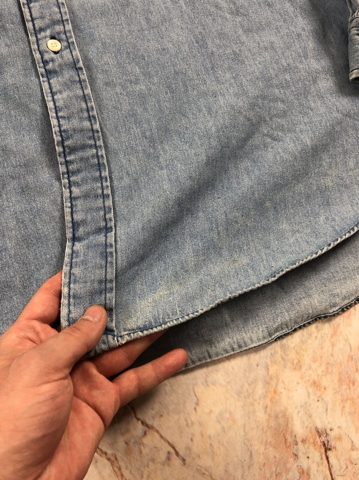 Polo Ralph Lauren × Vintage Polo Ralph Lauren vintage bear denim shirt Size US XXL / EU 58 / 5 - 5 Thumbnail