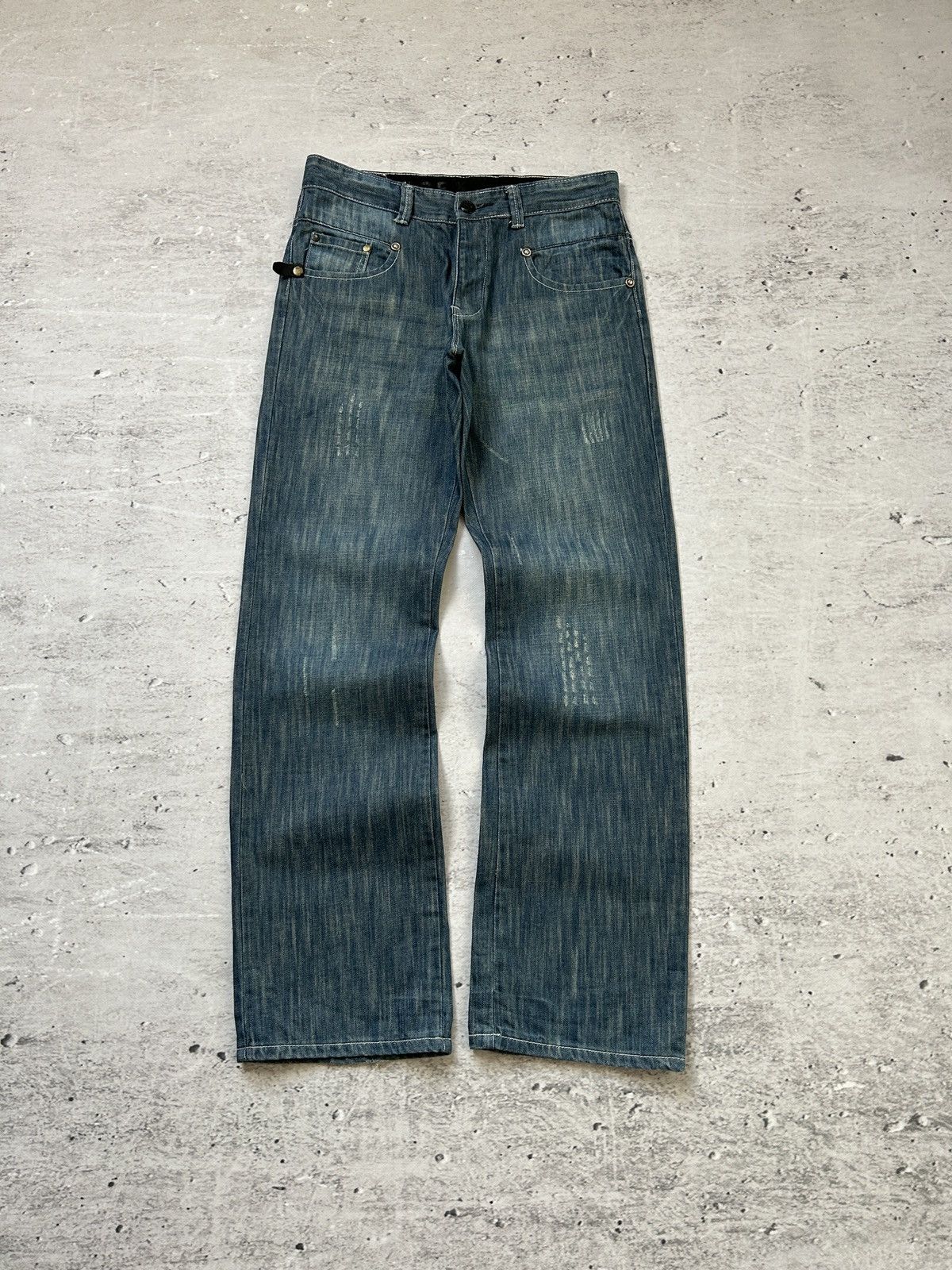 Custom Reworked Nitraid Selvedge Jeans with Sashiko Patchwork