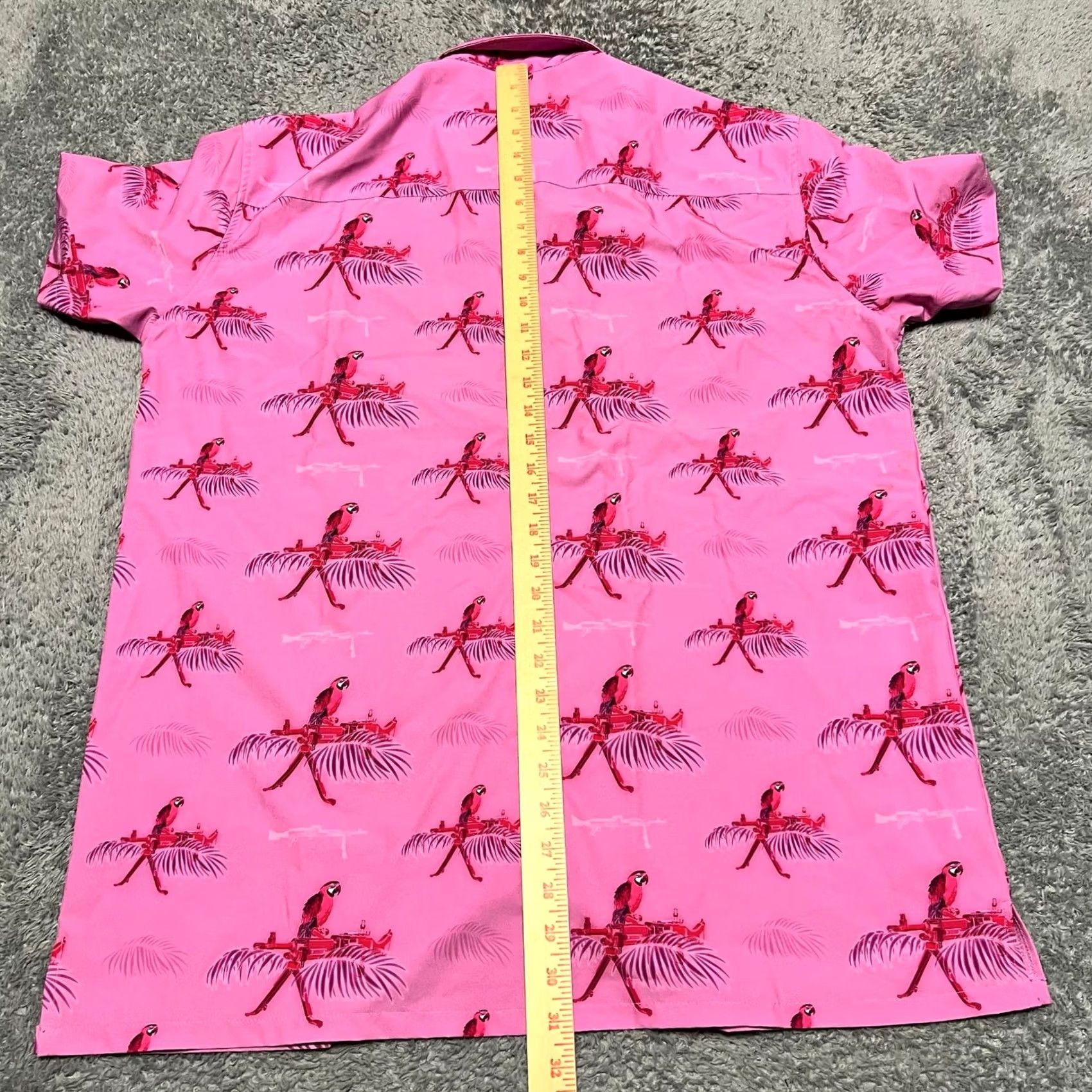 Etro Retro Rifle Saws And Macaws Shirt Mens XL Pink Hawaiian Performance Button Up Size US XL / EU 56 / 4 - 5 Thumbnail