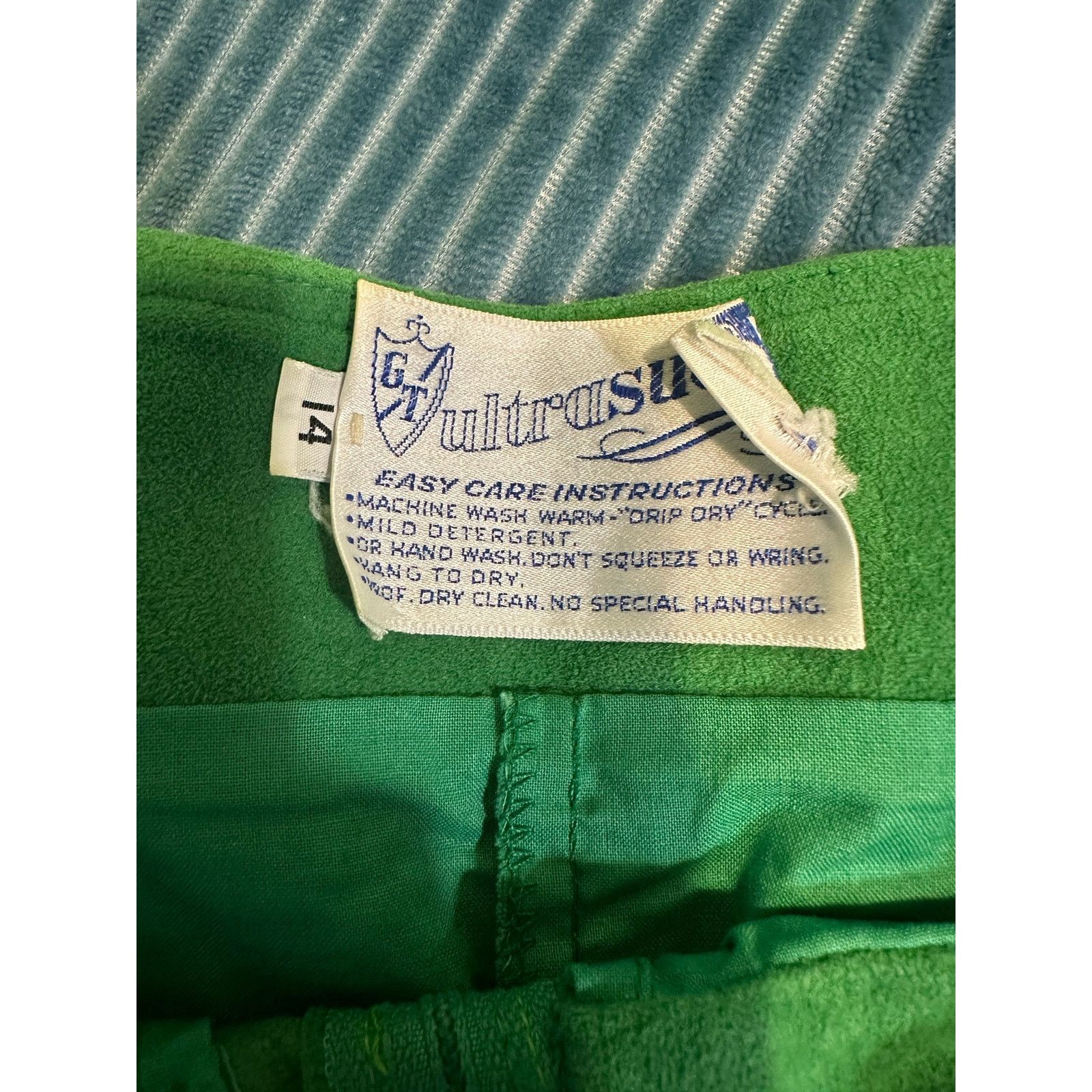 Other Vintage 1970s Ultrasuede A-Line Skirt in Vibrant Green Size 36" / US 14 / IT 50 - 3 Thumbnail