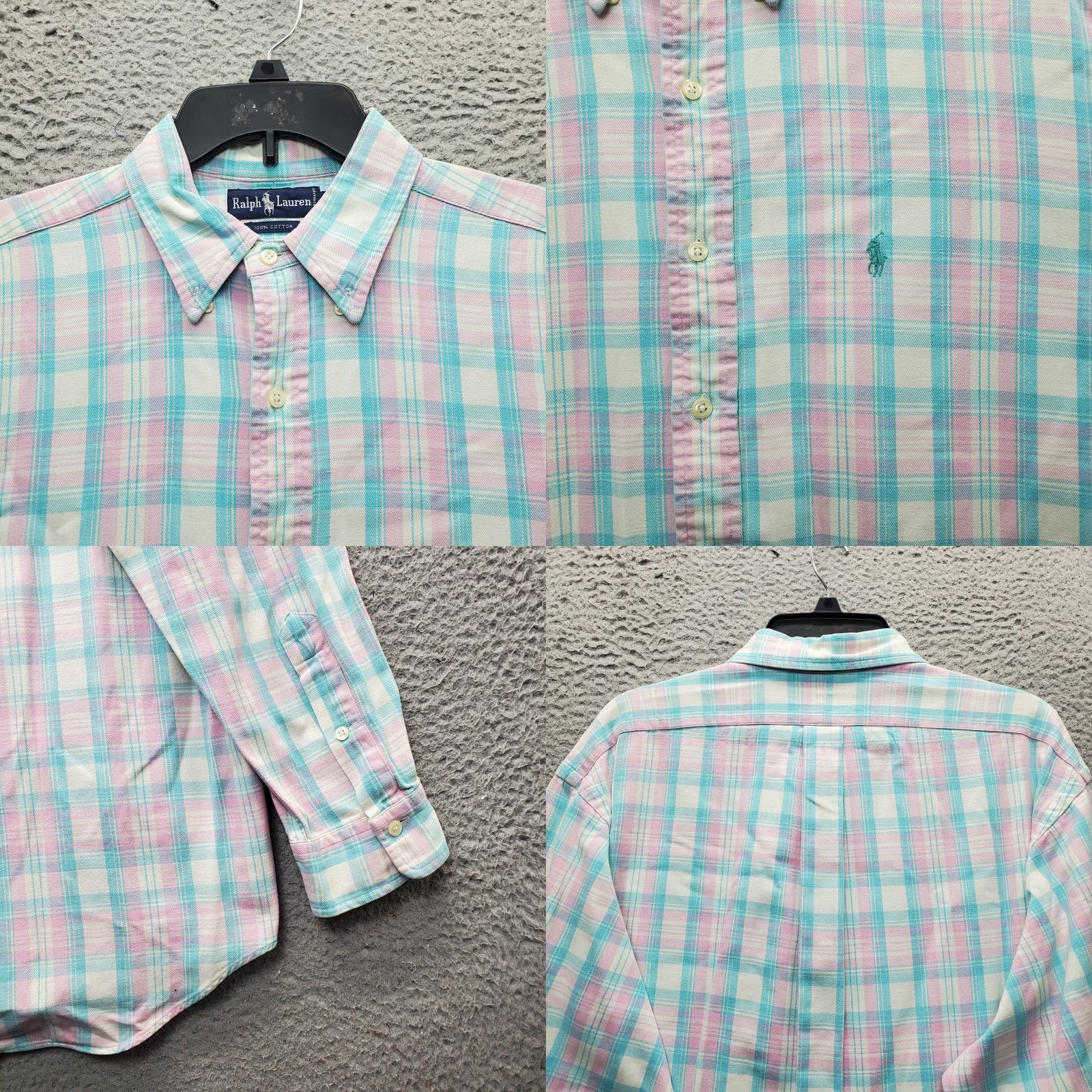 Ralph Lauren Vintage Ralph Lauren Shirt Mens L Multi Plaid Oxford Pony Logo Button-Down Size US L / EU 52-54 / 3 - 8 Thumbnail