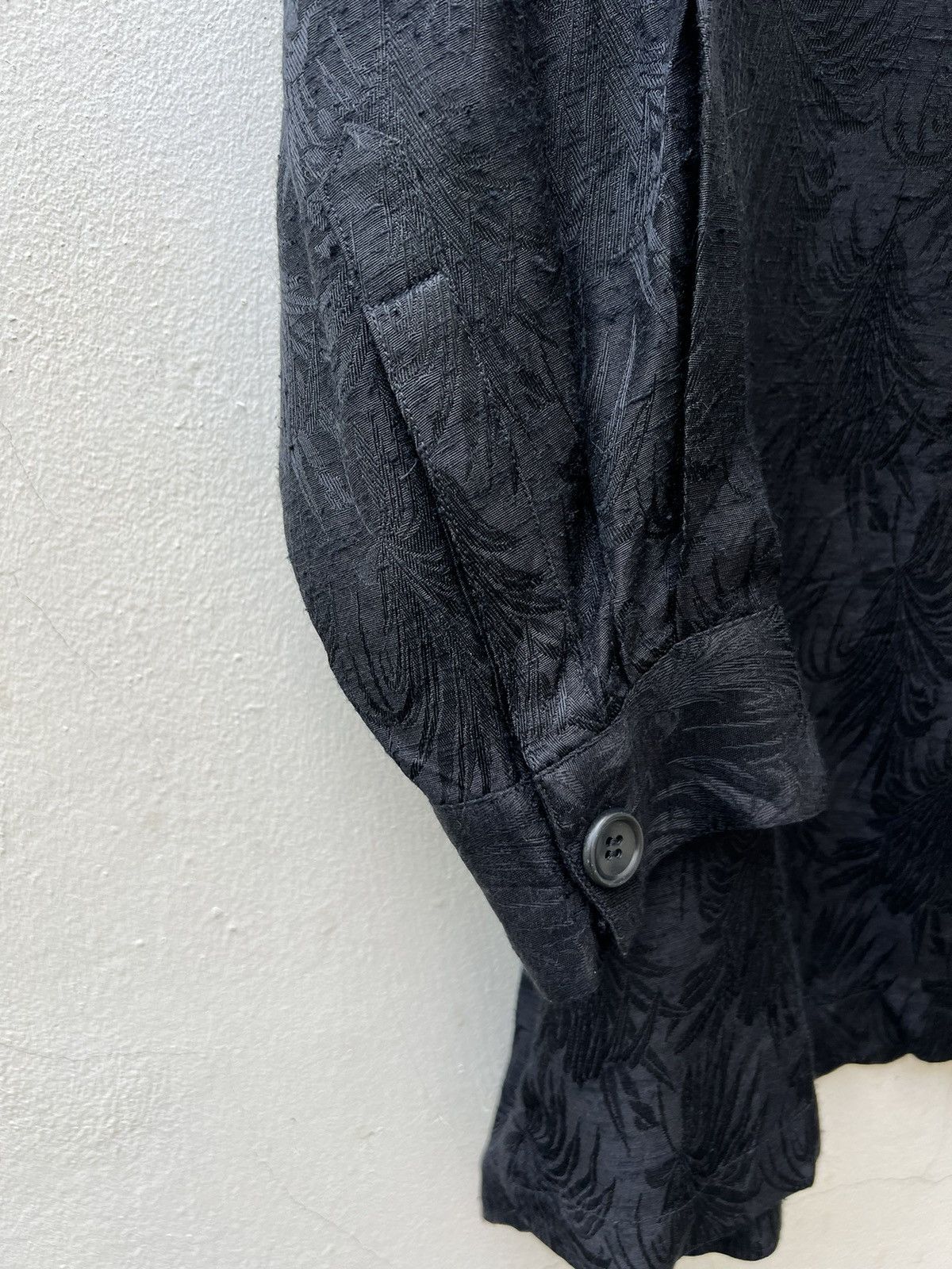 Johnbull Vintage 80s John Bull Zou Zou Raw Silk Black Jacquard Shirt Size US XL / EU 56 / 4 - 13 Thumbnail