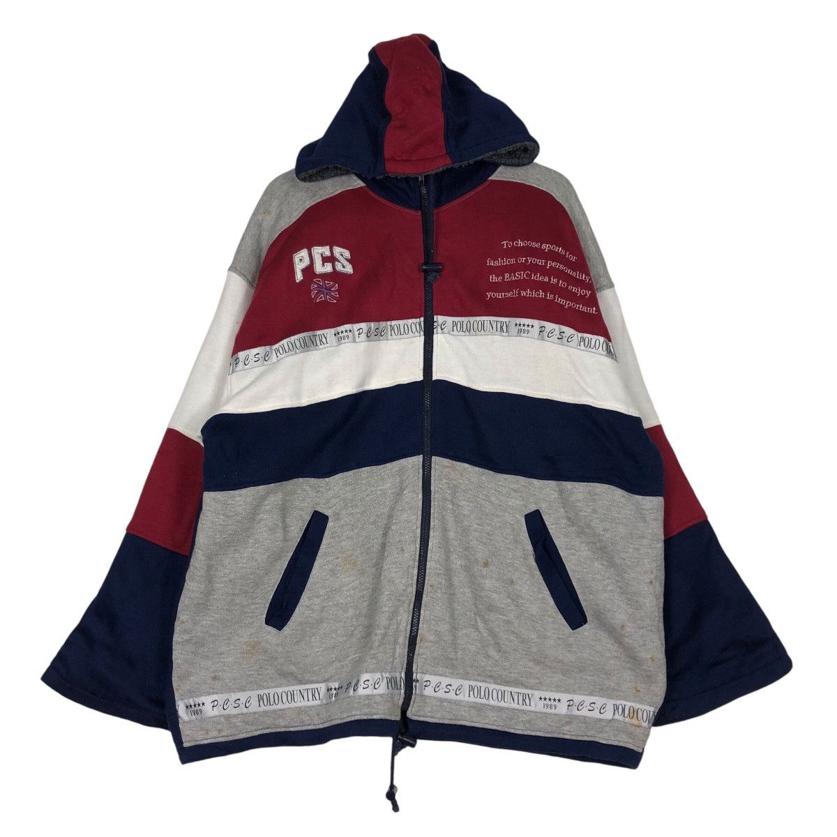 Japanese Brand Vtg Polo Country Zipper Jacket Big Logo Spell Multi Colour Size US L / EU 52-54 / 3 - 2 Thumbnail