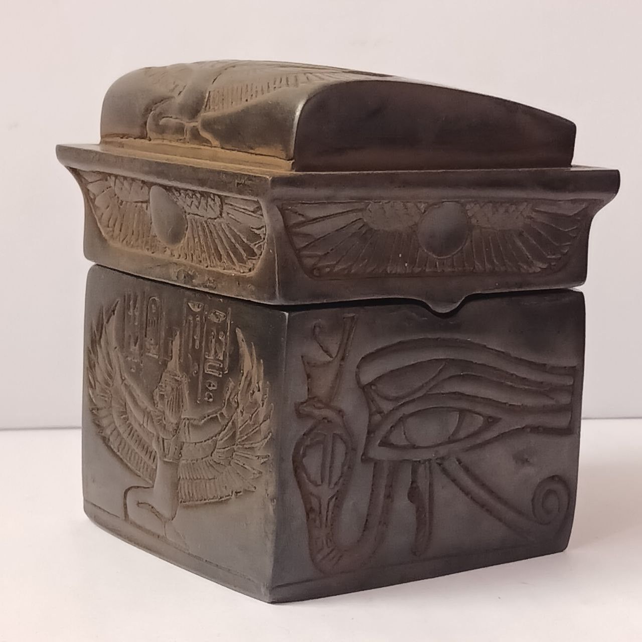 Handmade Egyptian Canopic Jars Set – Pharaonic Resin Box Hieroglyph Size ONE SIZE - 2 Thumbnail