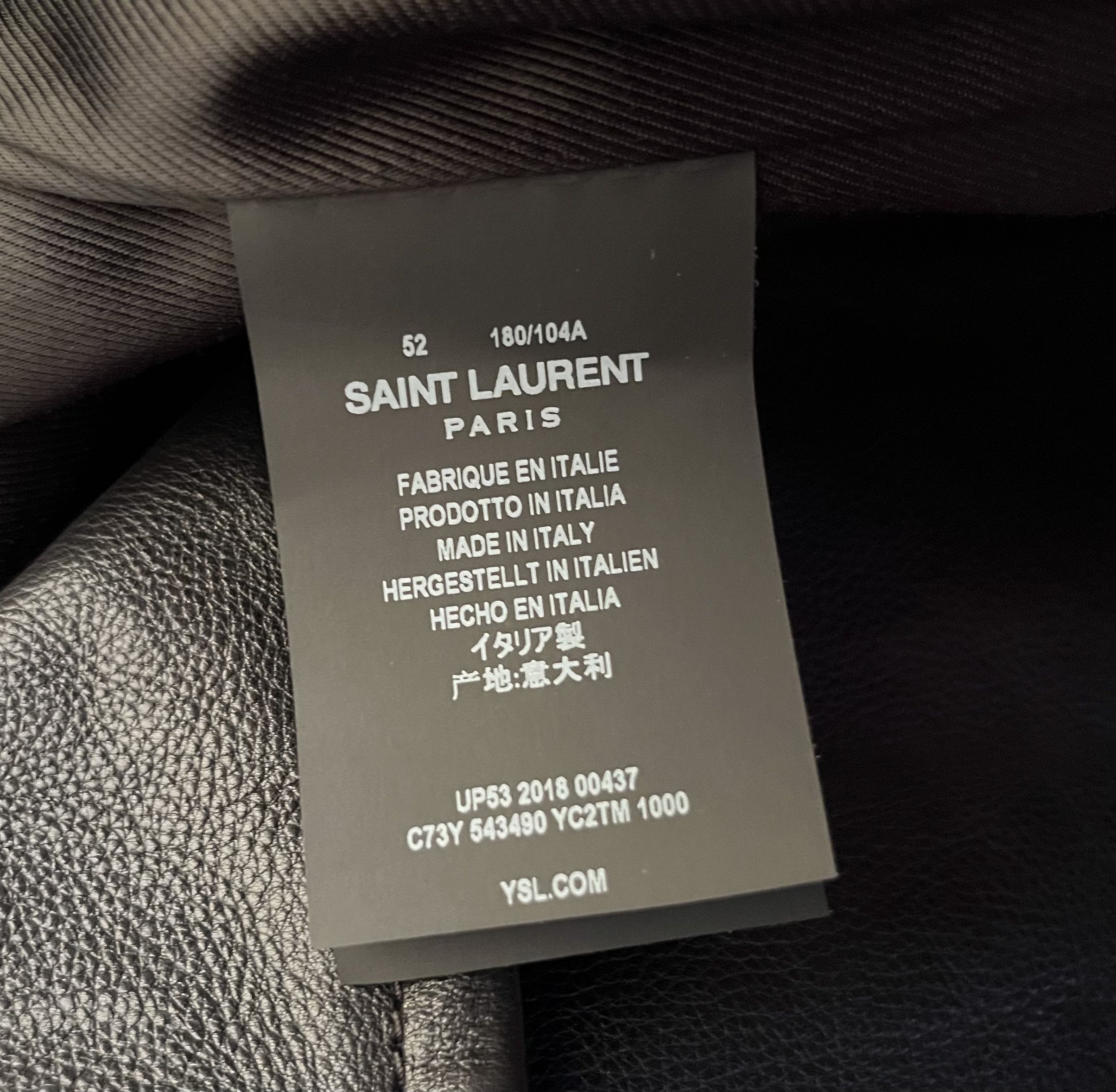 Saint Laurent Paris FW17 Double Breasted Coat in Black Textured Leather Size US L / EU 52-54 / 3 - 13 Thumbnail