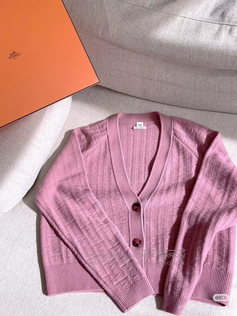 Hermes Hermes Fuchsia H Letter 100% Cashmere Cardigan Size XS / US 0-2 / IT 36-38 - 7 Thumbnail