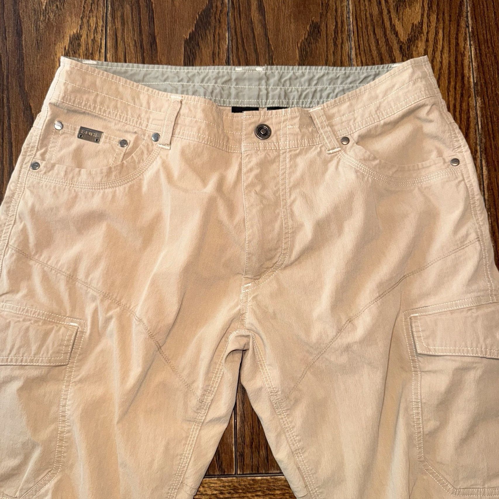 Vintage Kuhl Pants Mens 34x32 Beige Outdoor Hiking Vented Cargo Pants Size US 34 / EU 50 - 2 Thumbnail