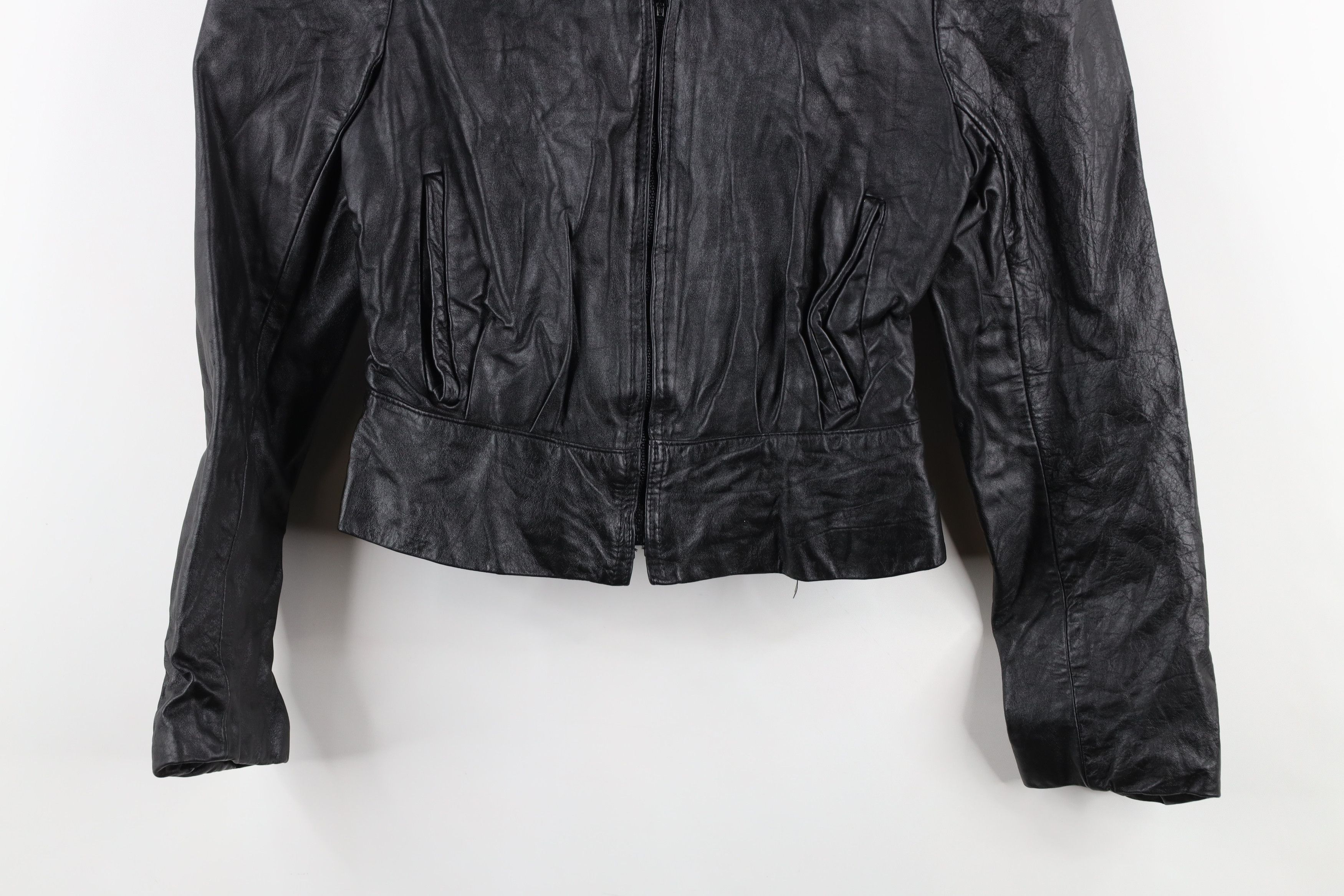 Vintage Vintage 80s 90s Streetwear Cropped Leather Bomber Jacket USA Size M / US 6-8 / IT 42-44 - 3 Thumbnail