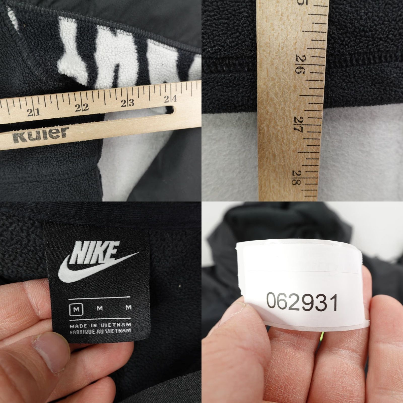 Nike Nike Hoodie Mens Medium Black Pullover Sportswear Zebra Fleece Hybrid Sweater Size US M / EU 48-50 / 2 - 8 Thumbnail