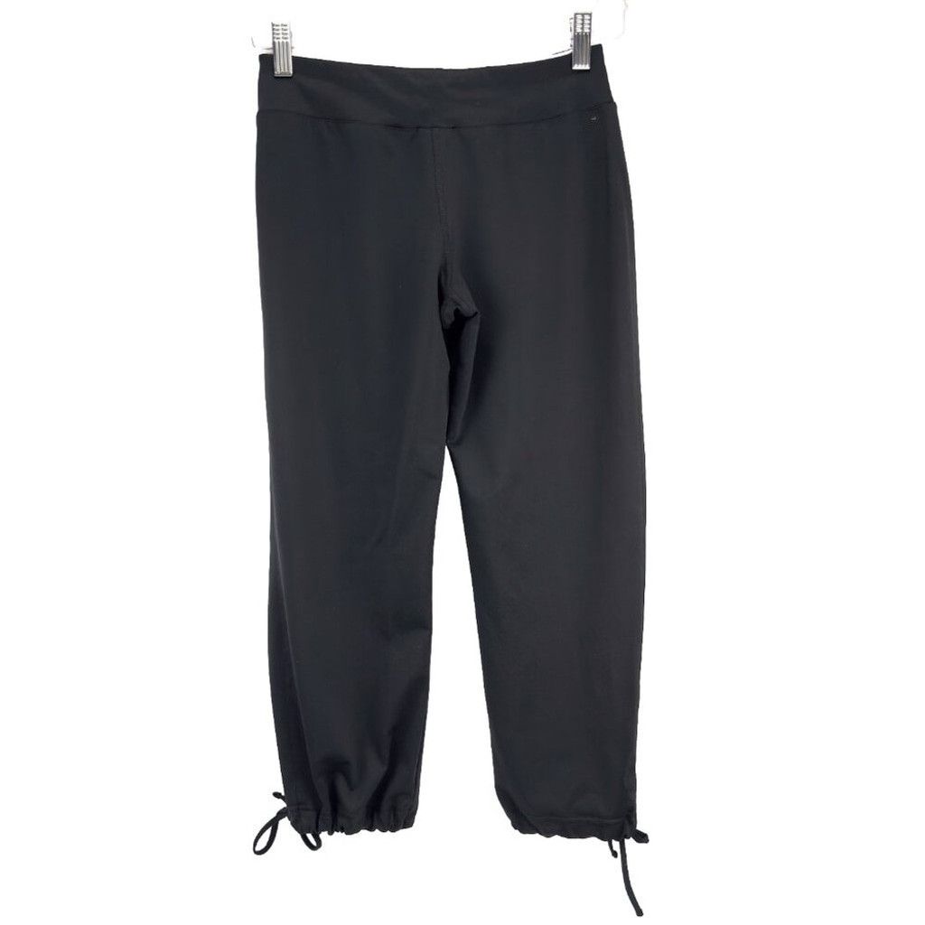 Adidas ADIDAS Lightweight Adjustable Leg Cropped Black Capris Sz S Size 27" / US 4 / IT 40 - 3 Thumbnail
