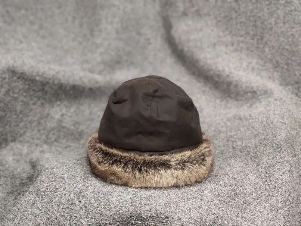 Barbour Ambush Waxed Unisex Hat Faux Fur Olive Fleece Lining