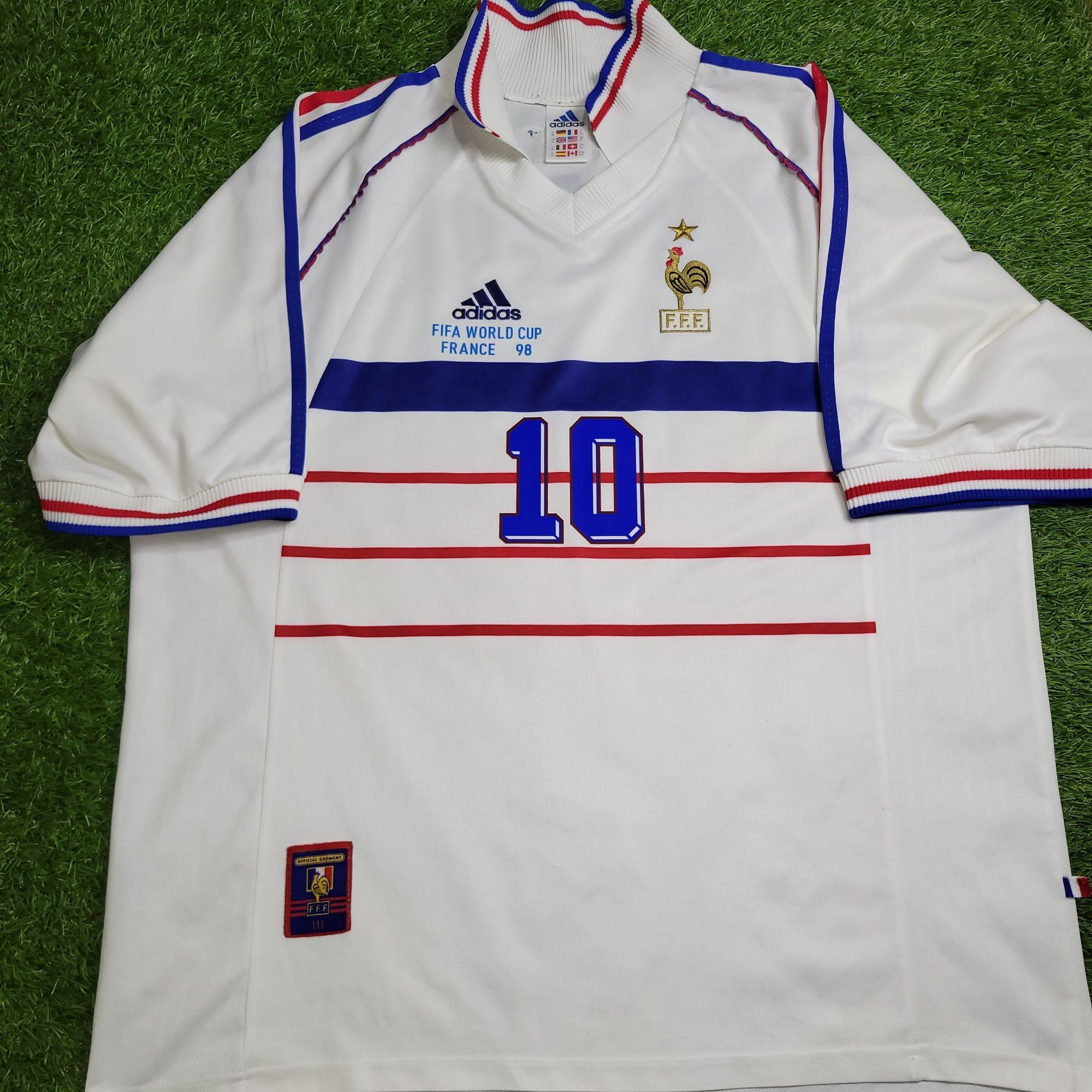 Adidas Zidane France 1998 WORLD CUP Away Soccer Jersey XL Size US XL / EU 56 / 4 - 1 Thumbnail