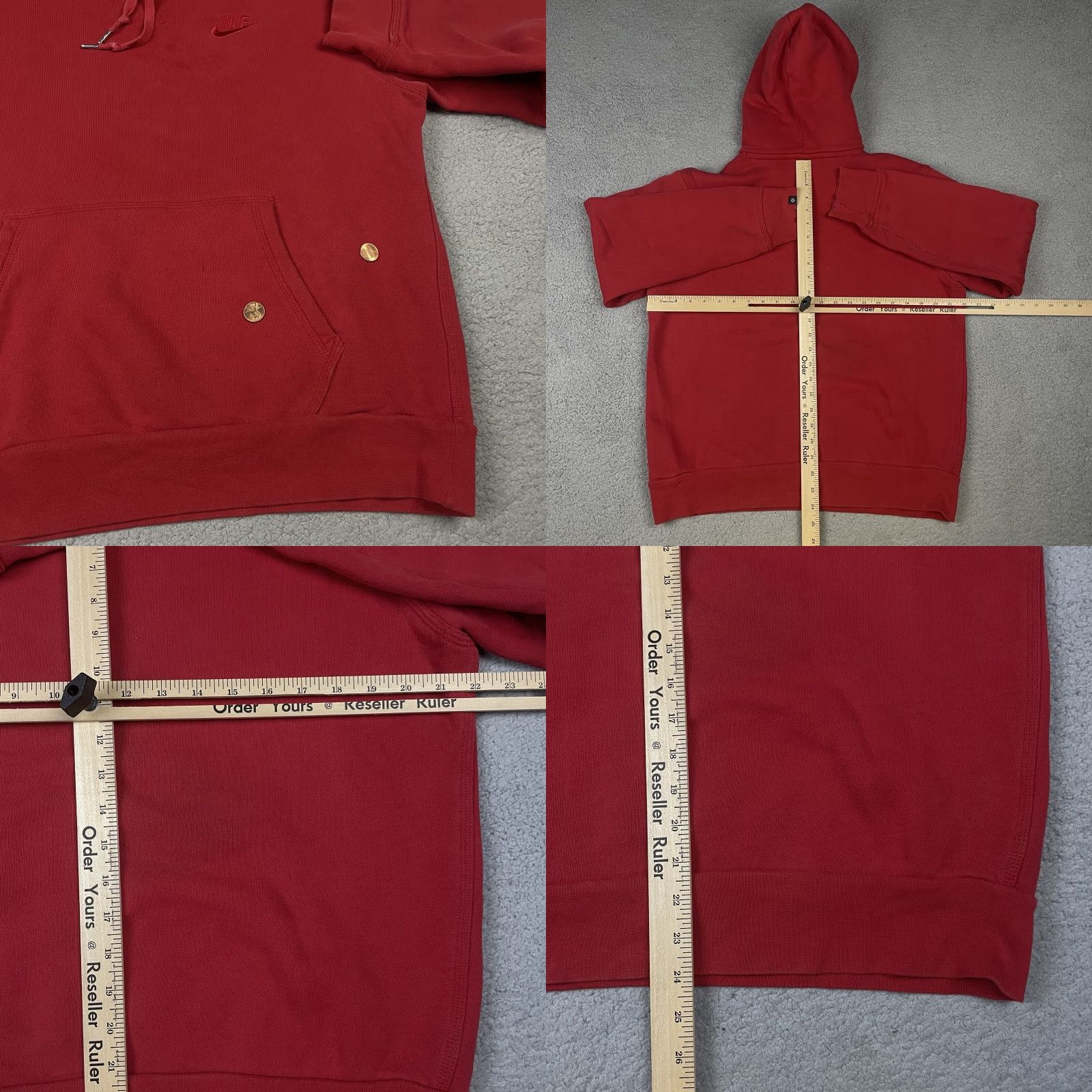 Nike VINTAGE Nike Sweatshirt Hoodie Adults M Red Embroidered Swoosh Pullover Nike Sportswear Size US M / EU 48-50 / 2 - 8 Thumbnail