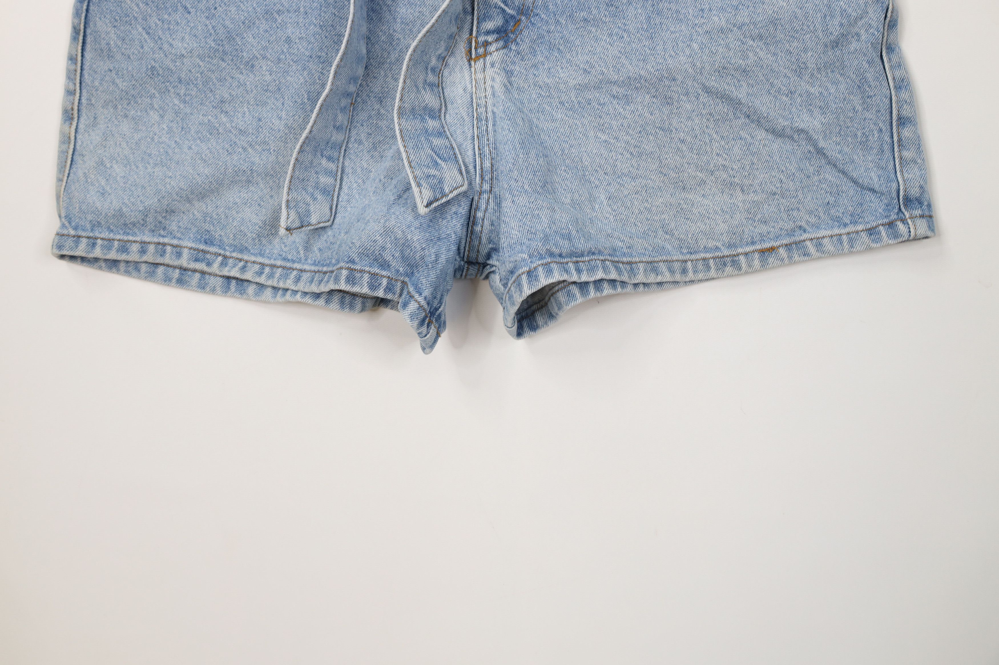 Vintage Vintage 90s Streetwear Tie Front Denim Jean Shorts USA Size 34" / US 12 / IT 48 - 4 Thumbnail