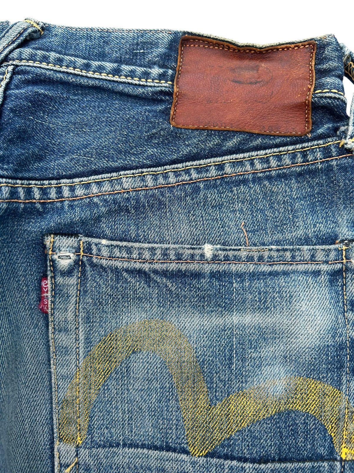 Kapital Thrashed Vintage Evisu Selvedge Denim Jeans Size US 28 / EU 44 - 15 Thumbnail
