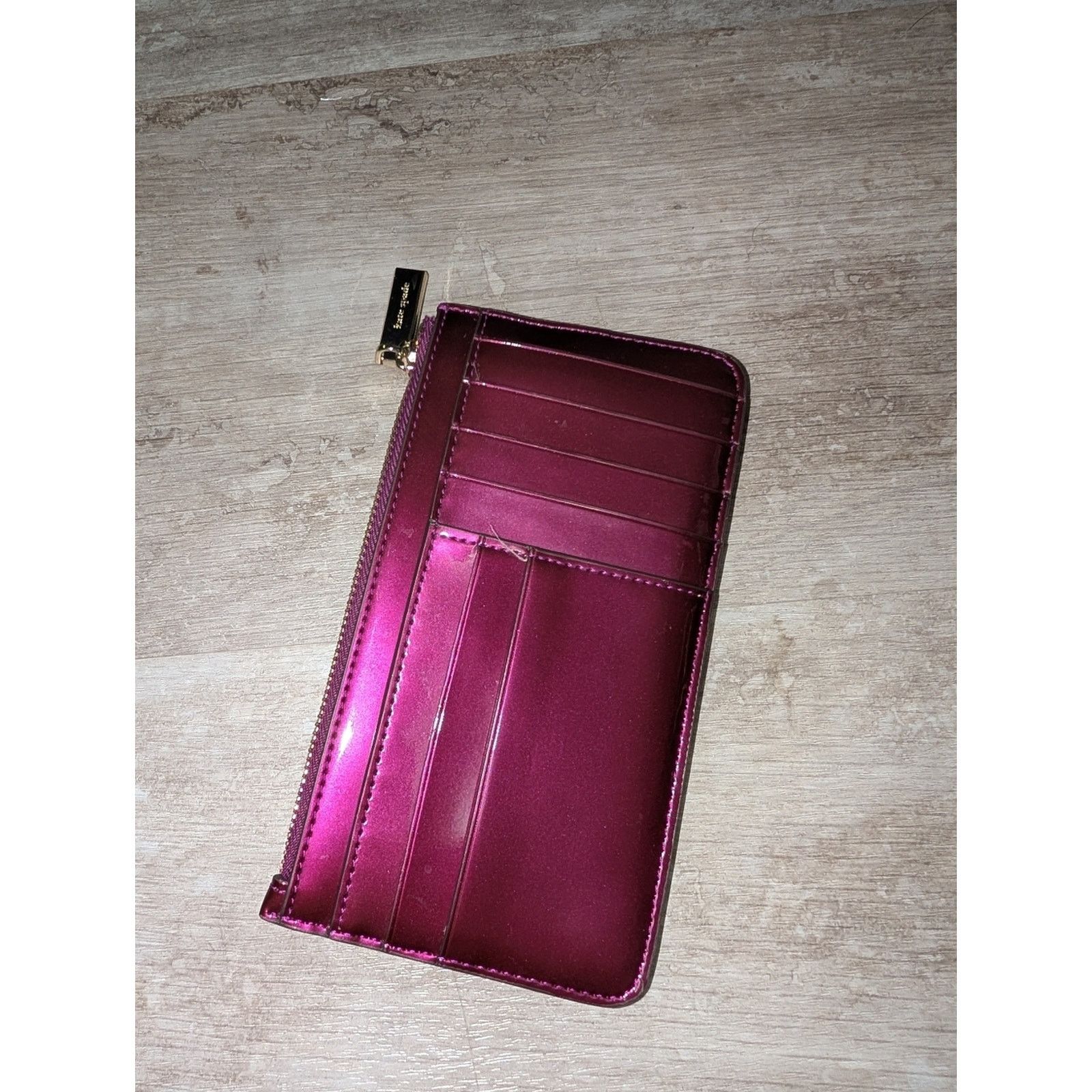 Kate Spade kate spade Metallic Fuchsia Patent Zip Wallet Size ONE SIZE - 2 Thumbnail