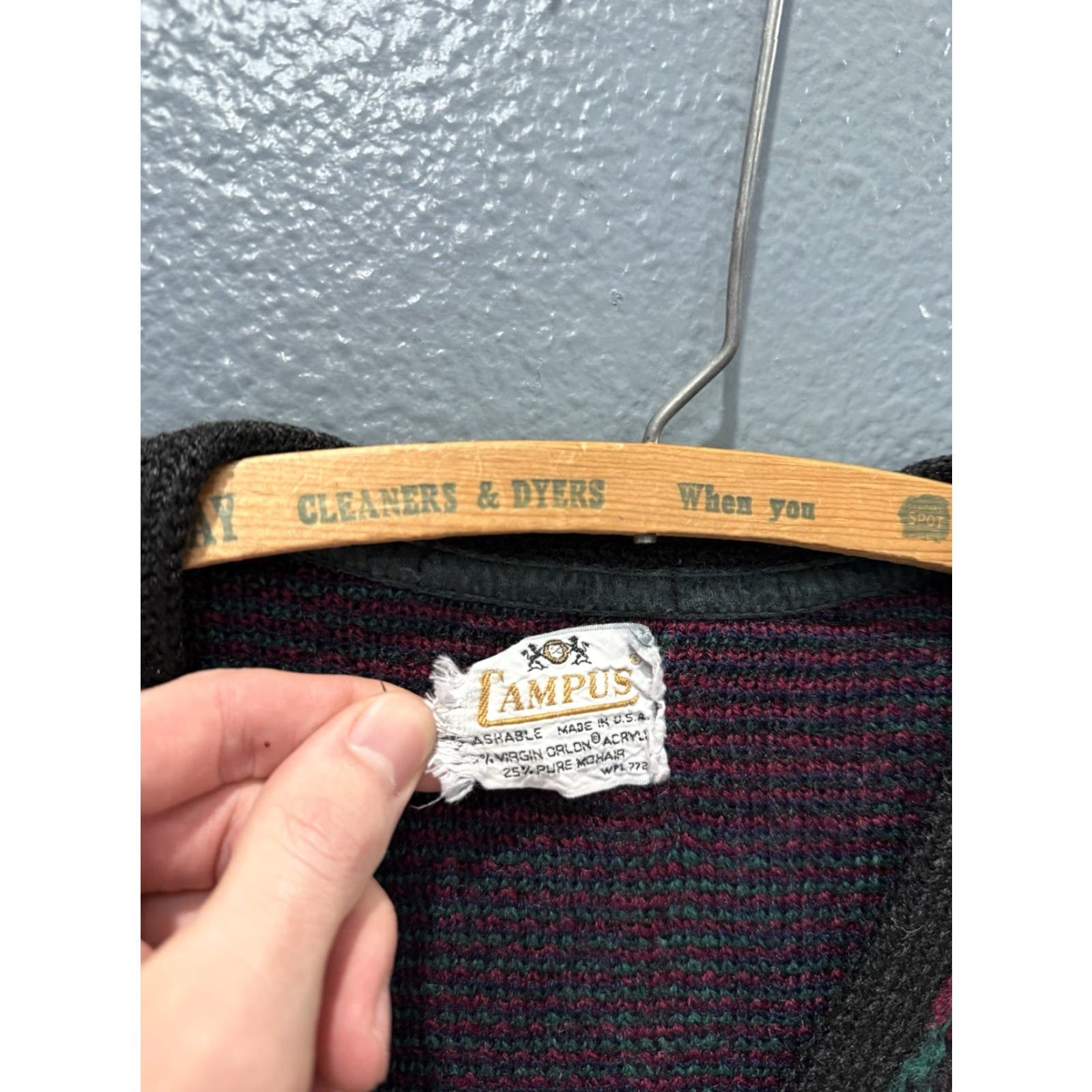 Vintage VINTAGE Campus Mohair Plaid Sweater N Neck Mens L USA Made Size US L / EU 52-54 / 3 - 2 Thumbnail