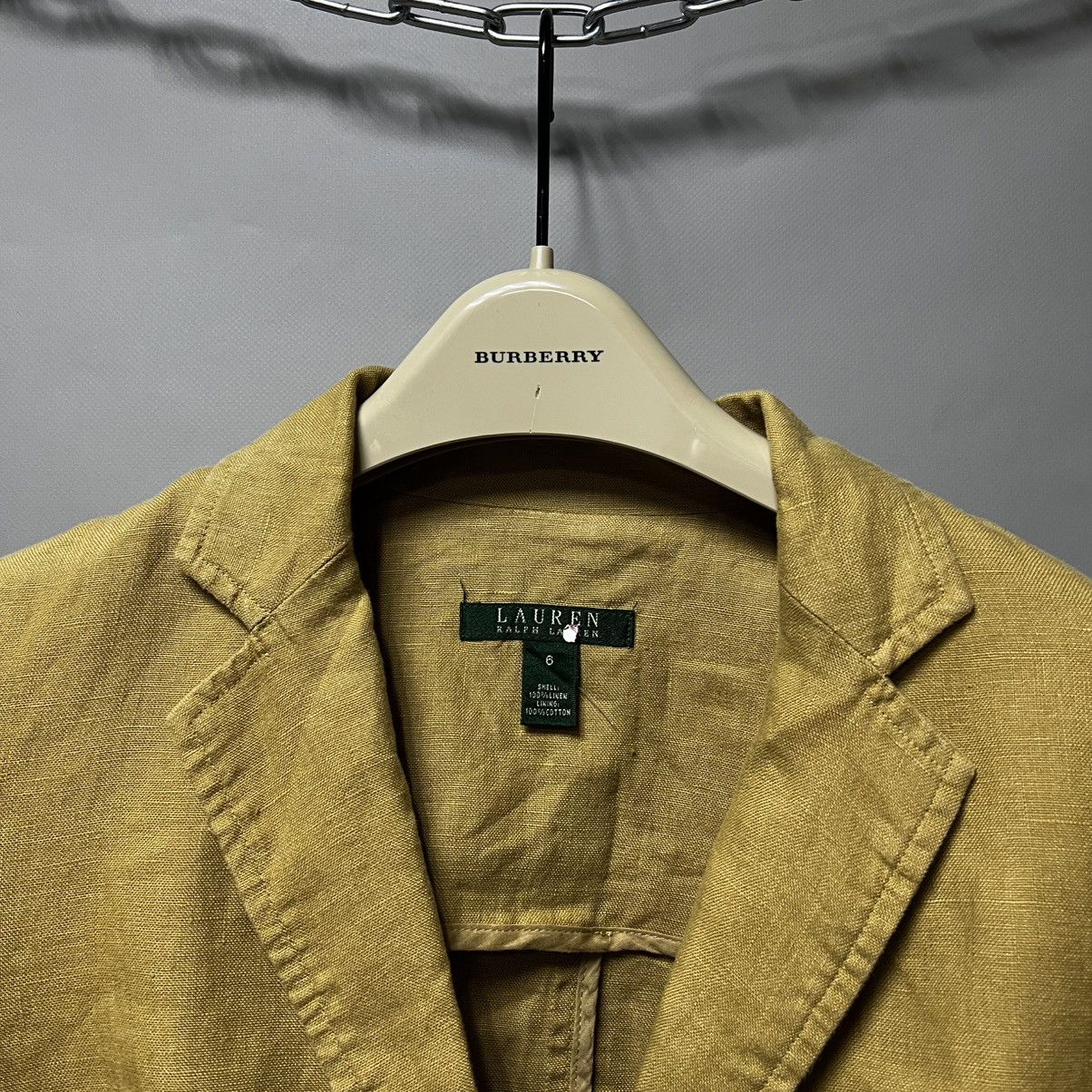 Ralph Lauren Lauren Ralph Lauren 100% Linen Two Button Tan Blazer Jacket Size XS / US 0-2 / IT 36-38 - 10 Thumbnail