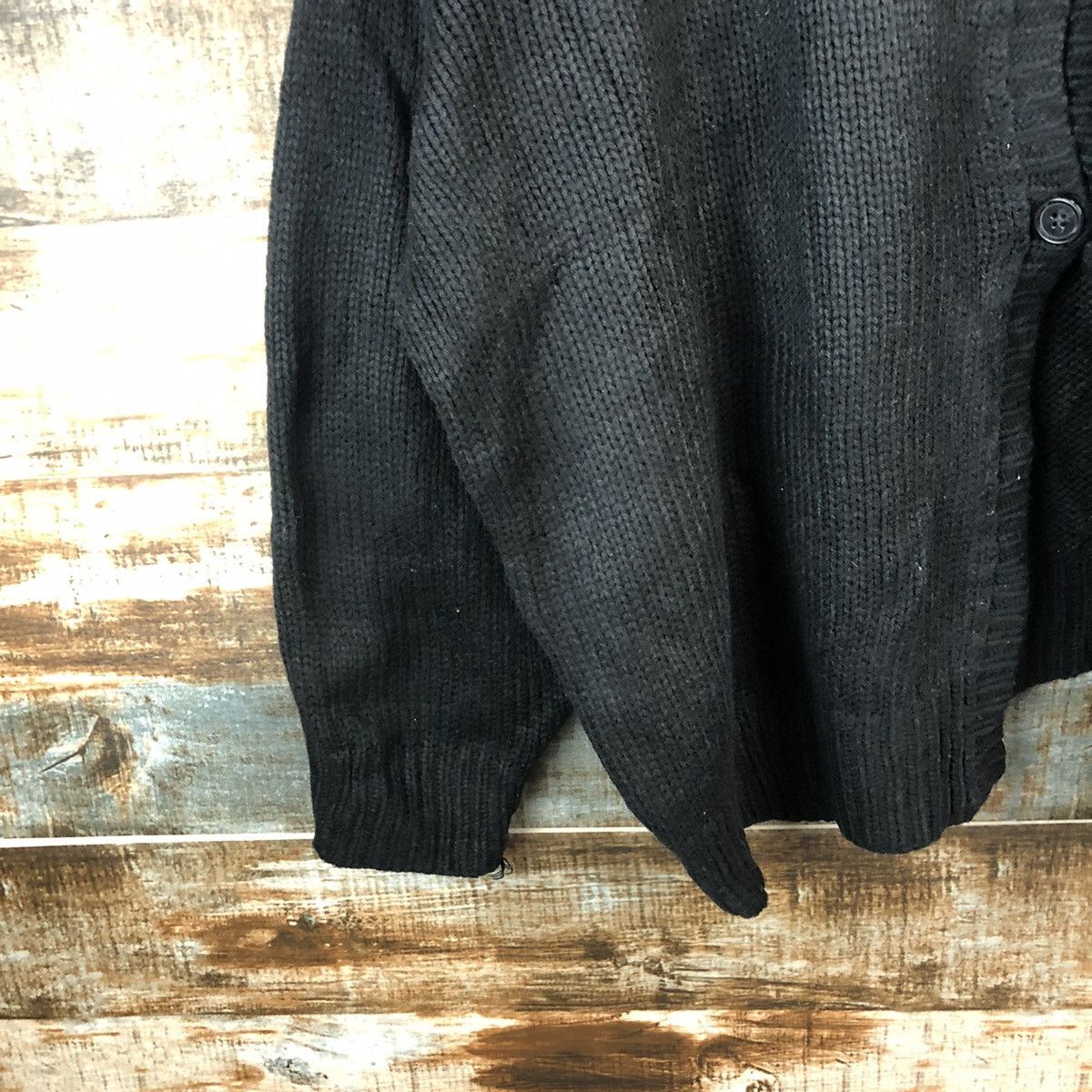 Japanese Brand Japan vintage ripped Black Patterned Cardigans #A1965 Size US XL / EU 56 / 4 - 7 Thumbnail