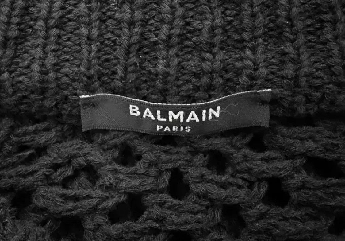 Balmain Balmain Mens Destroyed See-Through Cable Knit Size US M / EU 48-50 / 2 - 8 Thumbnail
