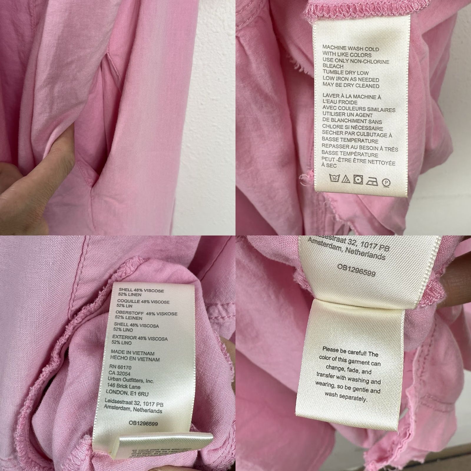 Vintage We The Free Moon City Oversized Slouchy Top Linen Blend Shirt Pink Size S Size S / US 4 / IT 40 - 8 Thumbnail