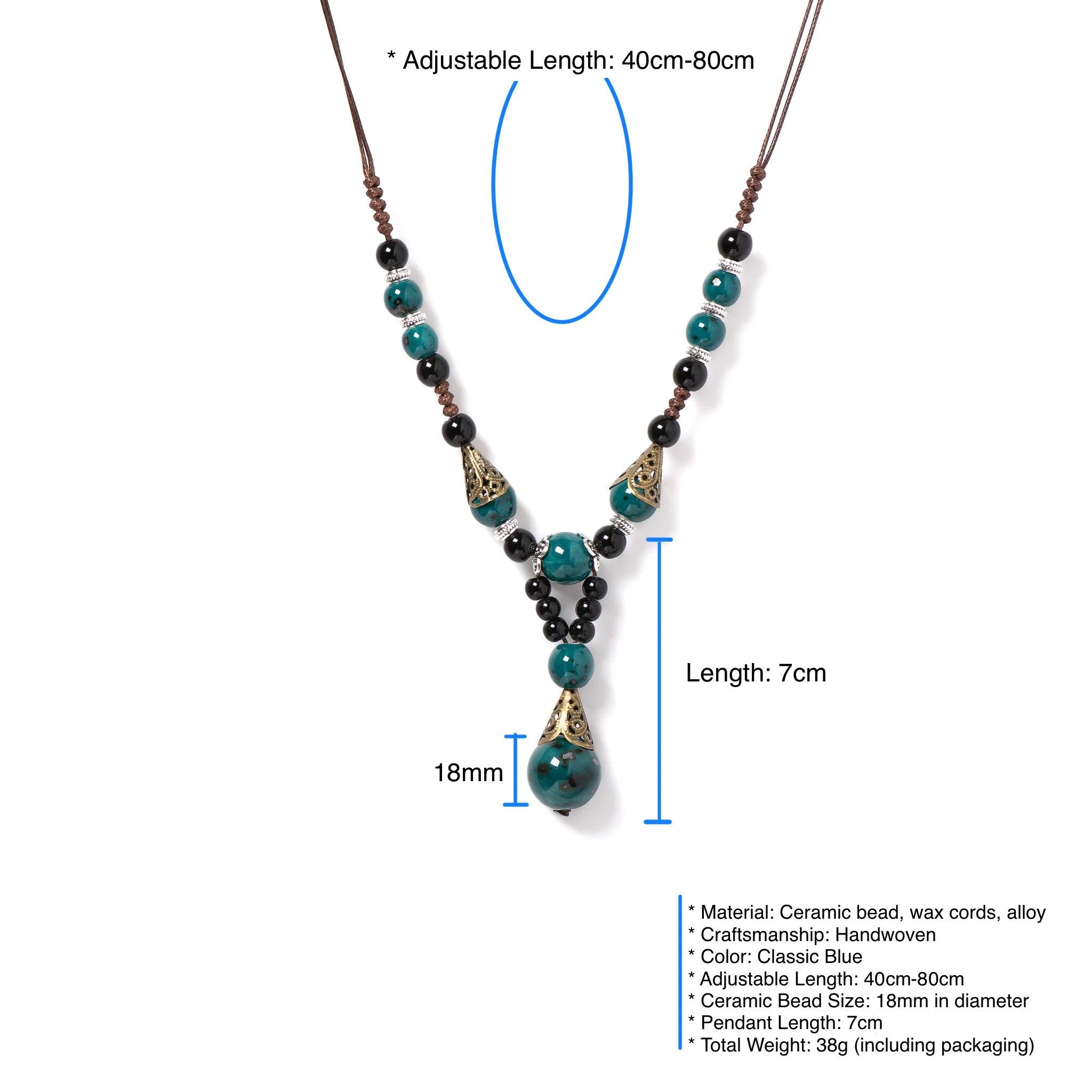 Handmade Vintage Boho Pendant Necklace Handmade Jewelry Gift For Her Size ONE SIZE - 5 Thumbnail