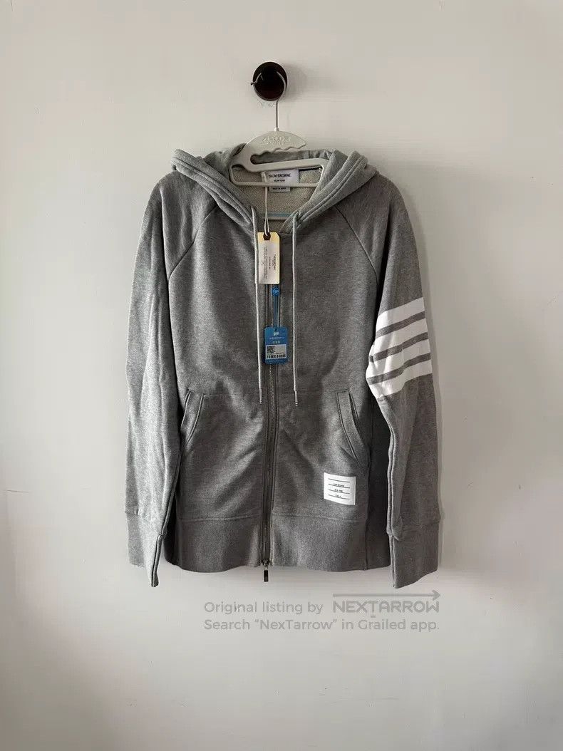 Thom Browne Thom Browne Grey Zip-Up Hoodie Size US XL / EU 56 / 4 - 1 Thumbnail
