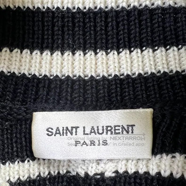 Saint Laurent Paris Saint Laurent Paris Black and White Striped Turtleneck Swe Size US XS / EU 42 / 0 - 4 Thumbnail