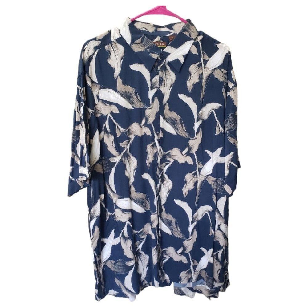 Cubavera CT1553 Cubavera Men's Blue Tropical Leisure Shirt XL Size US XL / EU 56 / 4 - 1 Thumbnail