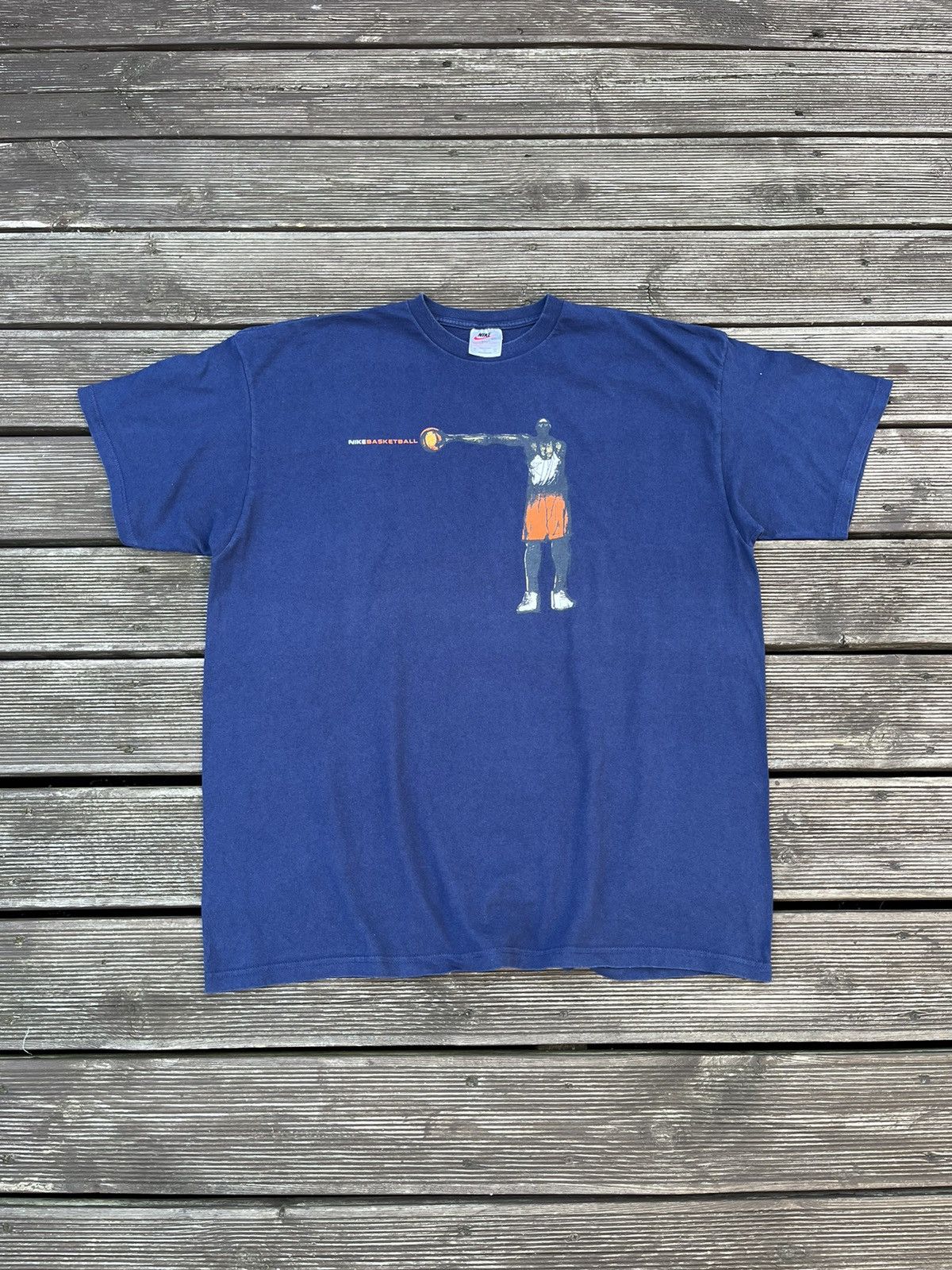 NBA × Nike × Vintage Vintage 90s Nike Basketball Player Cotton USA T-shirt xxl Size US XXL / EU 58 / 5 - 5 Thumbnail