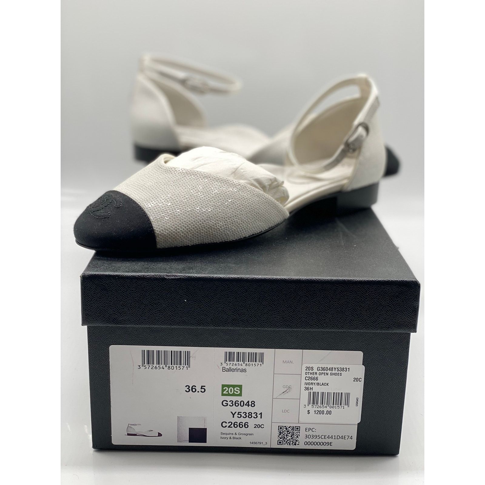 Chanel Chanel Sequin Grosgrain Ankle Strap Ballerinas sz. 36.5 EU Size US 6.5 / IT 36.5 - 5 Thumbnail