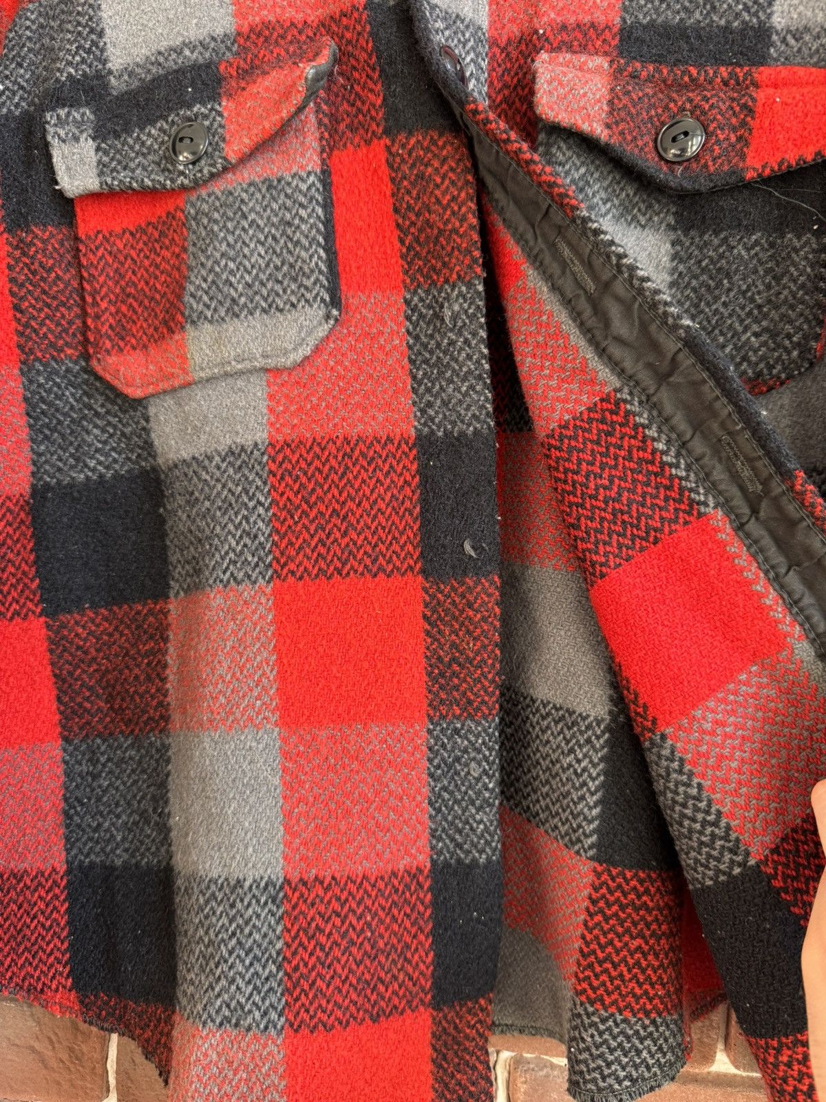 Vintage Vintage melton Wool flannel Red button up shirt motorcycle M Size US M / EU 48-50 / 2 - 5 Thumbnail