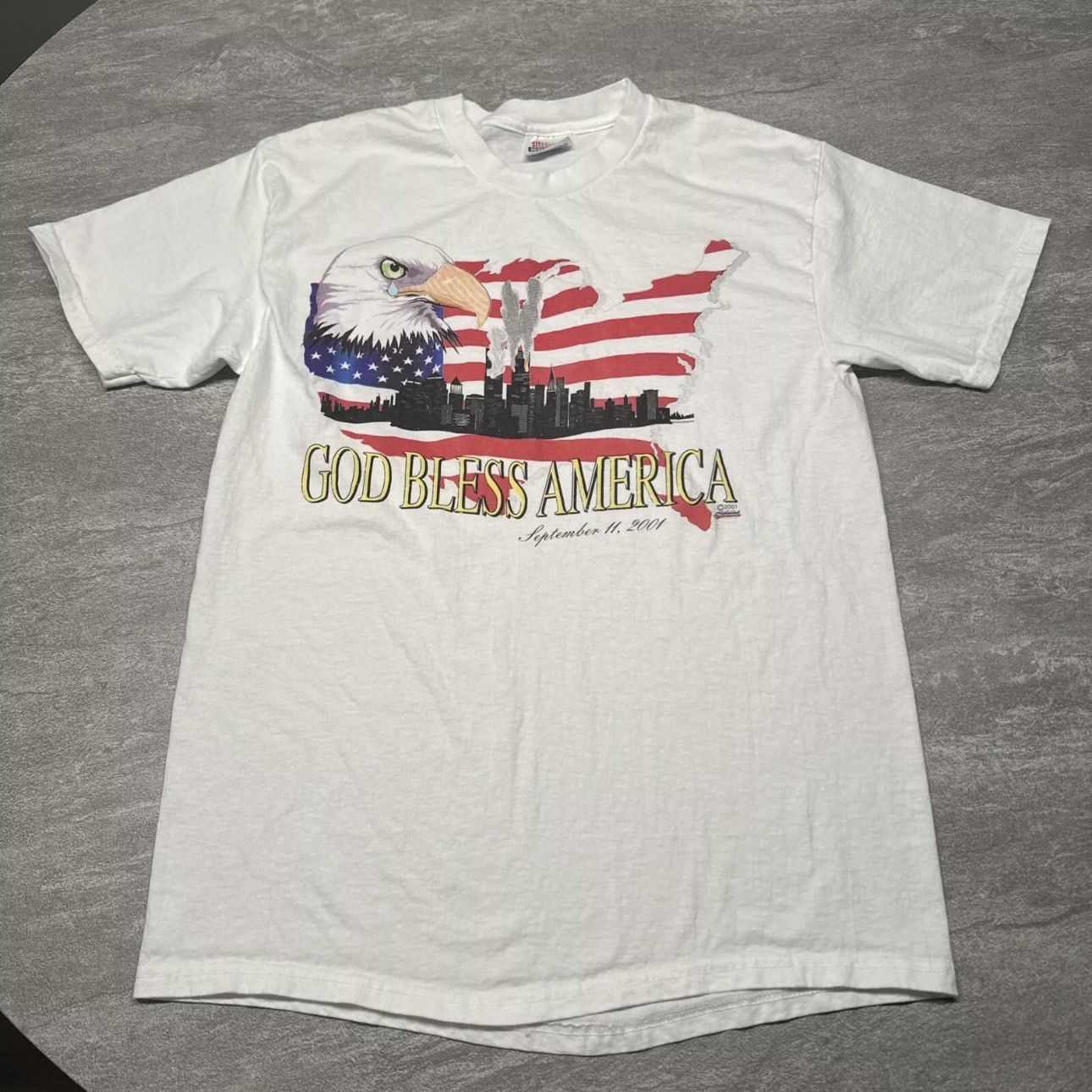 Hanes × Vintage Vintage September 11 Shirt Eagle 9/11 Twin Towers USA Flag Size US M / EU 48-50 / 2 - 1 Thumbnail