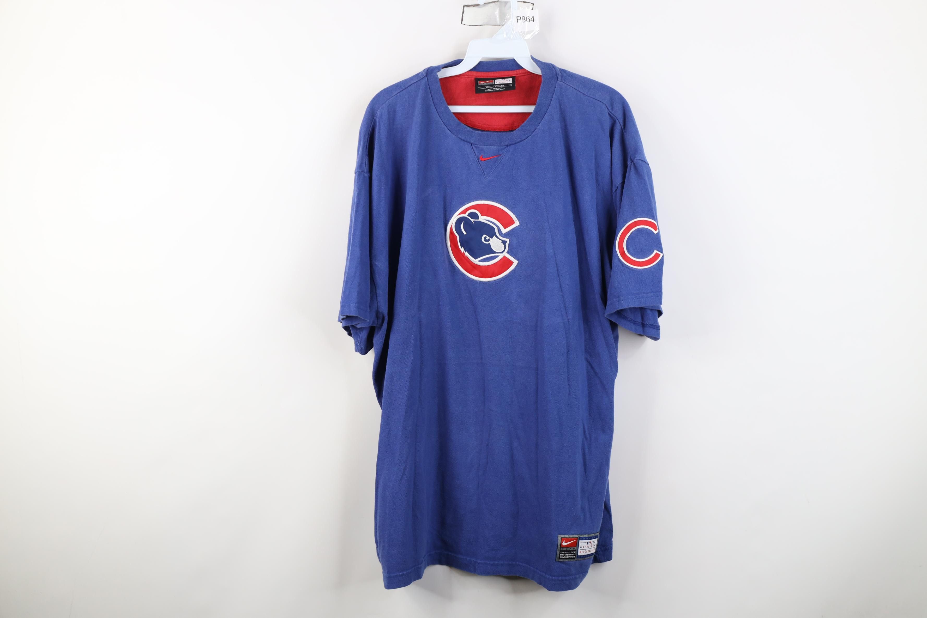 Nike Vintage Nike Swoosh Chicago Cubs Baseball T-Shirt Blue Size US XL / EU 56 / 4 - 1 Thumbnail