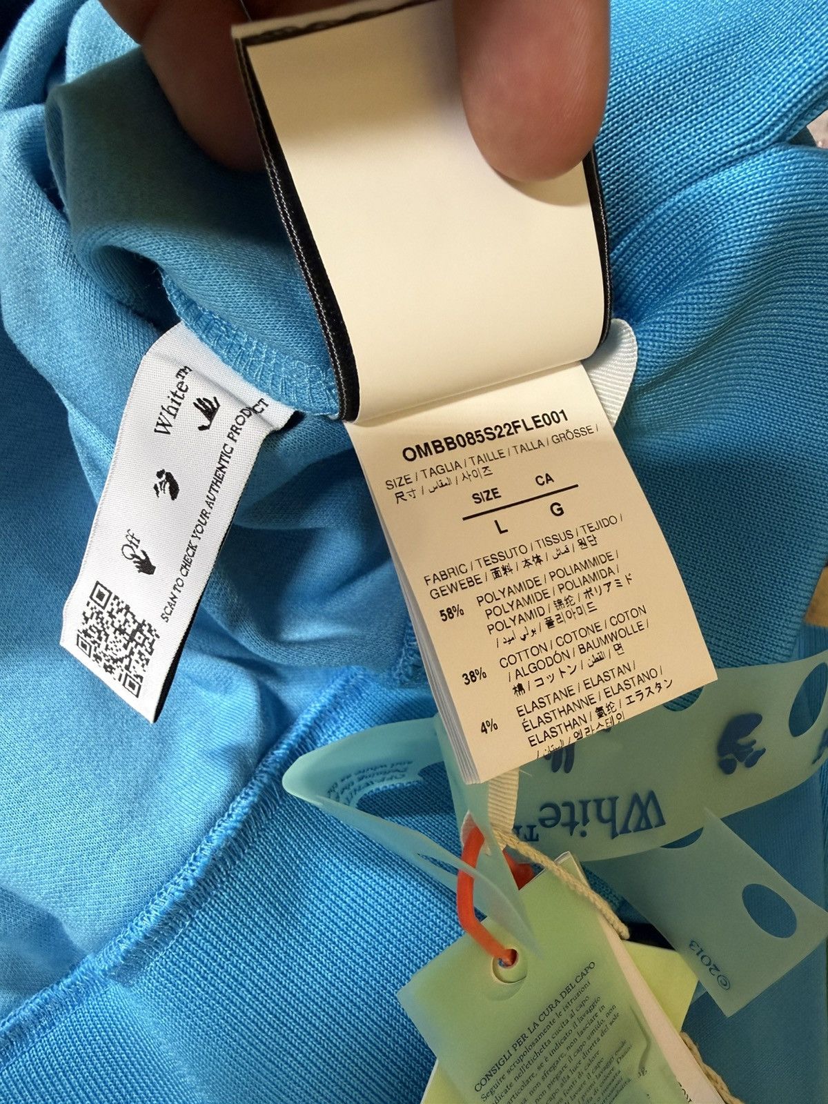 Off-White Off-White Hand Logo Hoodie Blue Size US L / EU 52-54 / 3 - 10 Thumbnail