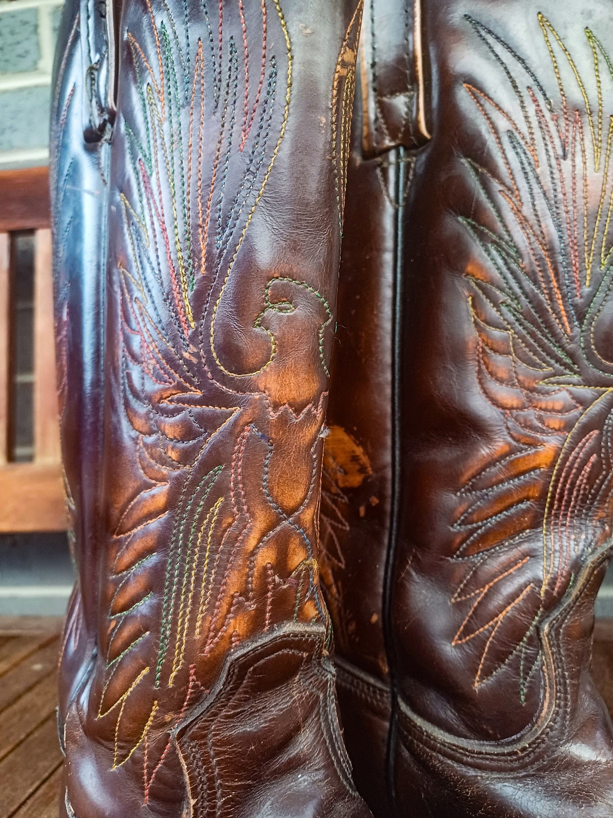 Cowboy Equipment Acme 1970s Thunderbird Rising Phoenix Western Cowboy Boots Size US 6 / IT 36 - 2 Thumbnail