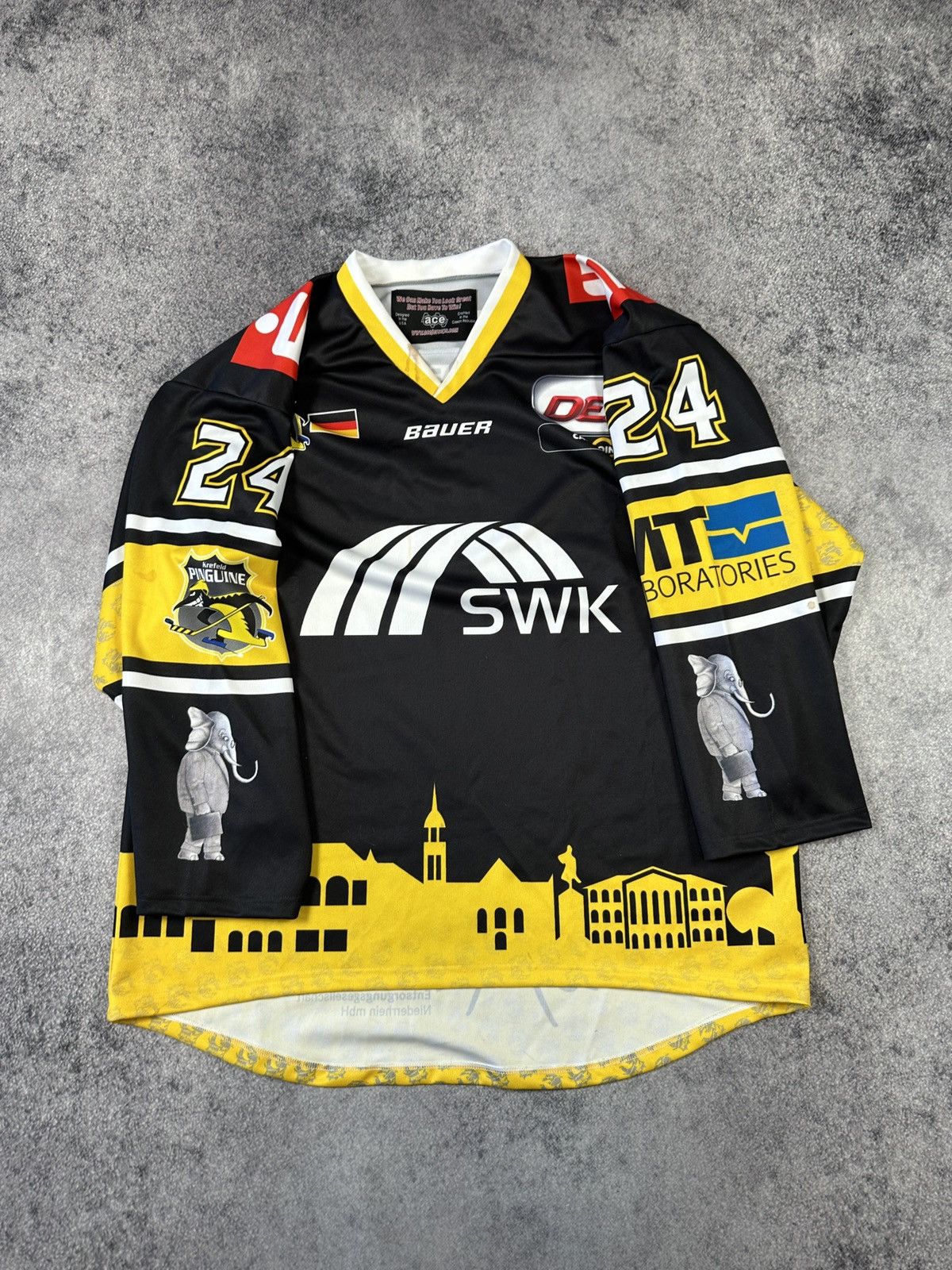 Vintage Vintage Bauer Krefeld Pinguine 24 Blank Hockey Jersey XL Size US XL / EU 56 / 4 - 3 Thumbnail