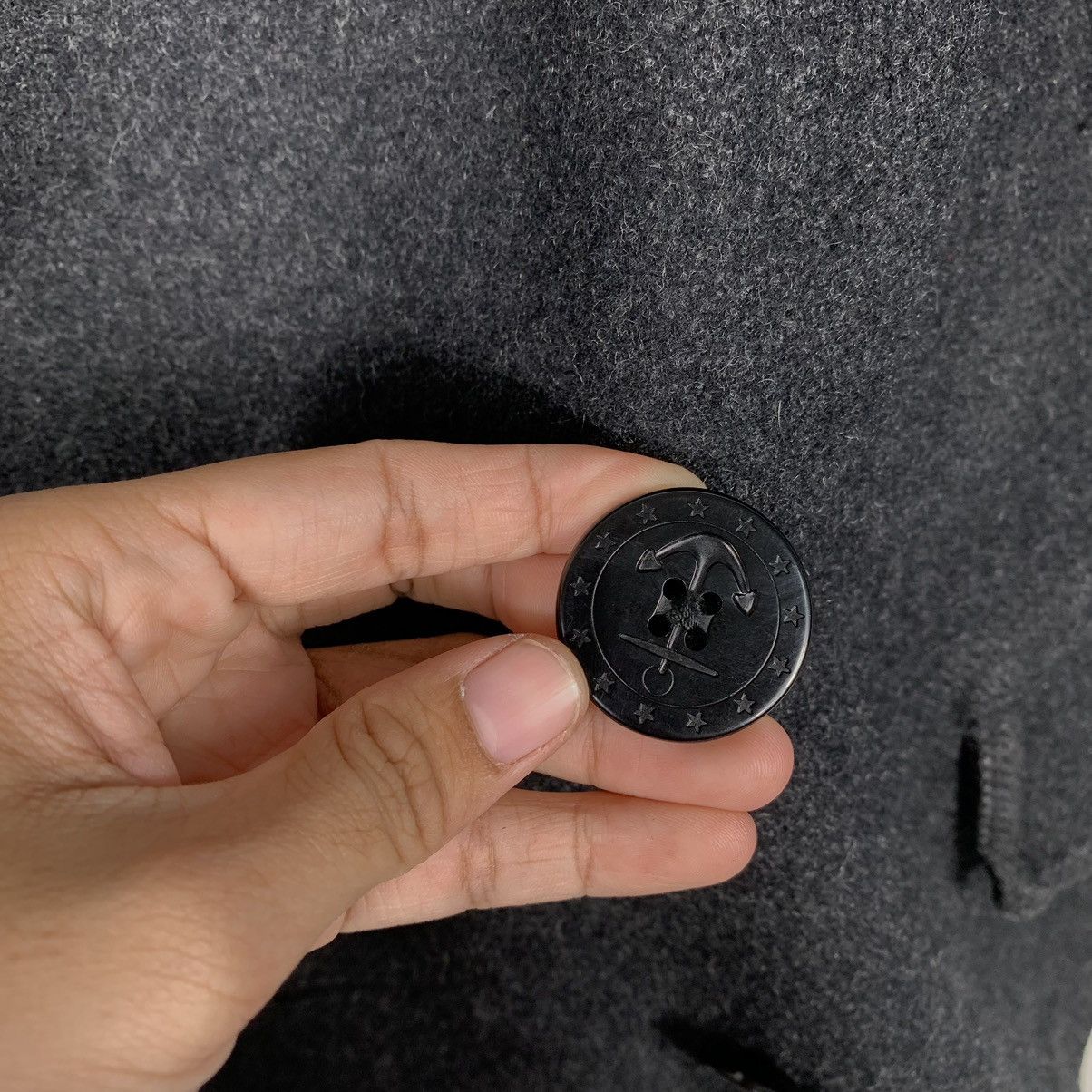Japanese Brand Back Number Double Breasted Coat Size US L / EU 52-54 / 3 - 14 Thumbnail