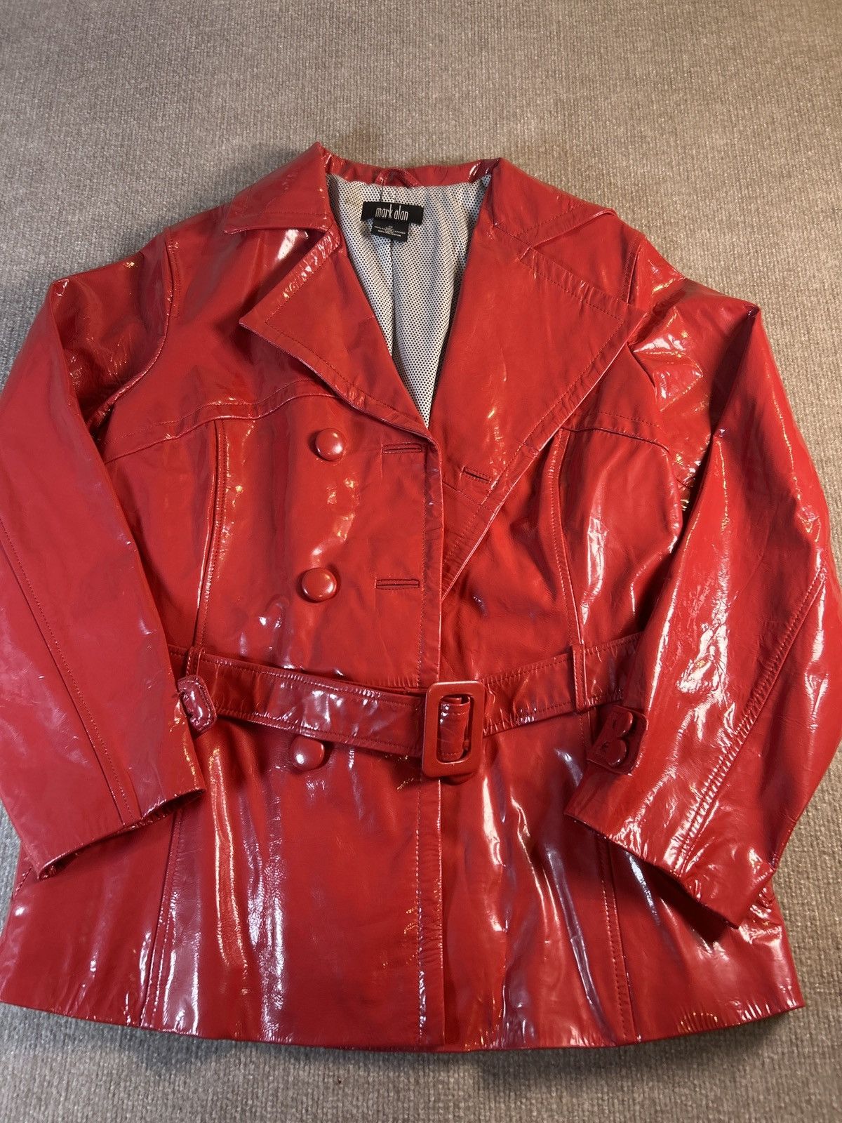 Other Y2K Red Patent Leather Trench Jacket & Matching Tote Bag Set Size XL / US 12-14 / IT 48-50 - 1 Thumbnail