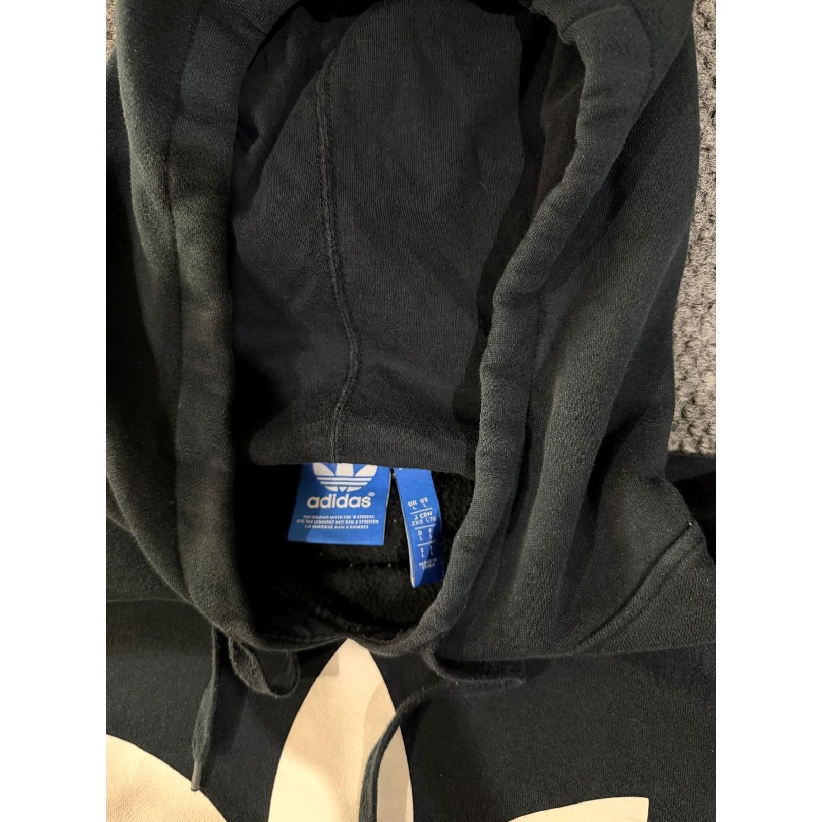 Adidas adidas Hoodie Mens L Black Logo Classic Original Retro Casual Hoodie Pullover Striped Pattern Mens Blocked Size US L / EU 52-54 / 3 - 4 Thumbnail