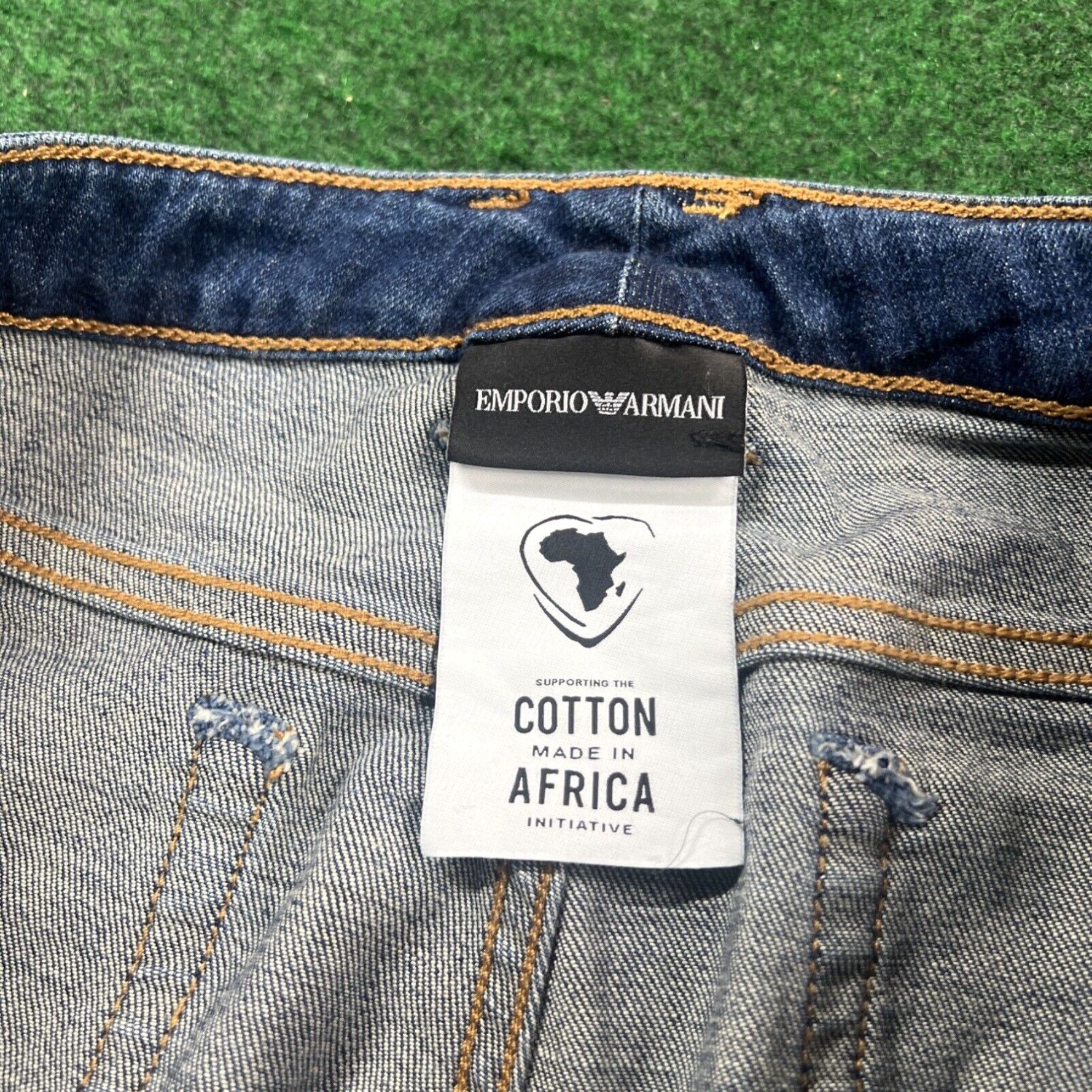 Emporio Armani EMPORIO ARMANI Jeans Mens 31W 32x28 Blue Denim Straight Slim Size US 31 - 4 Thumbnail