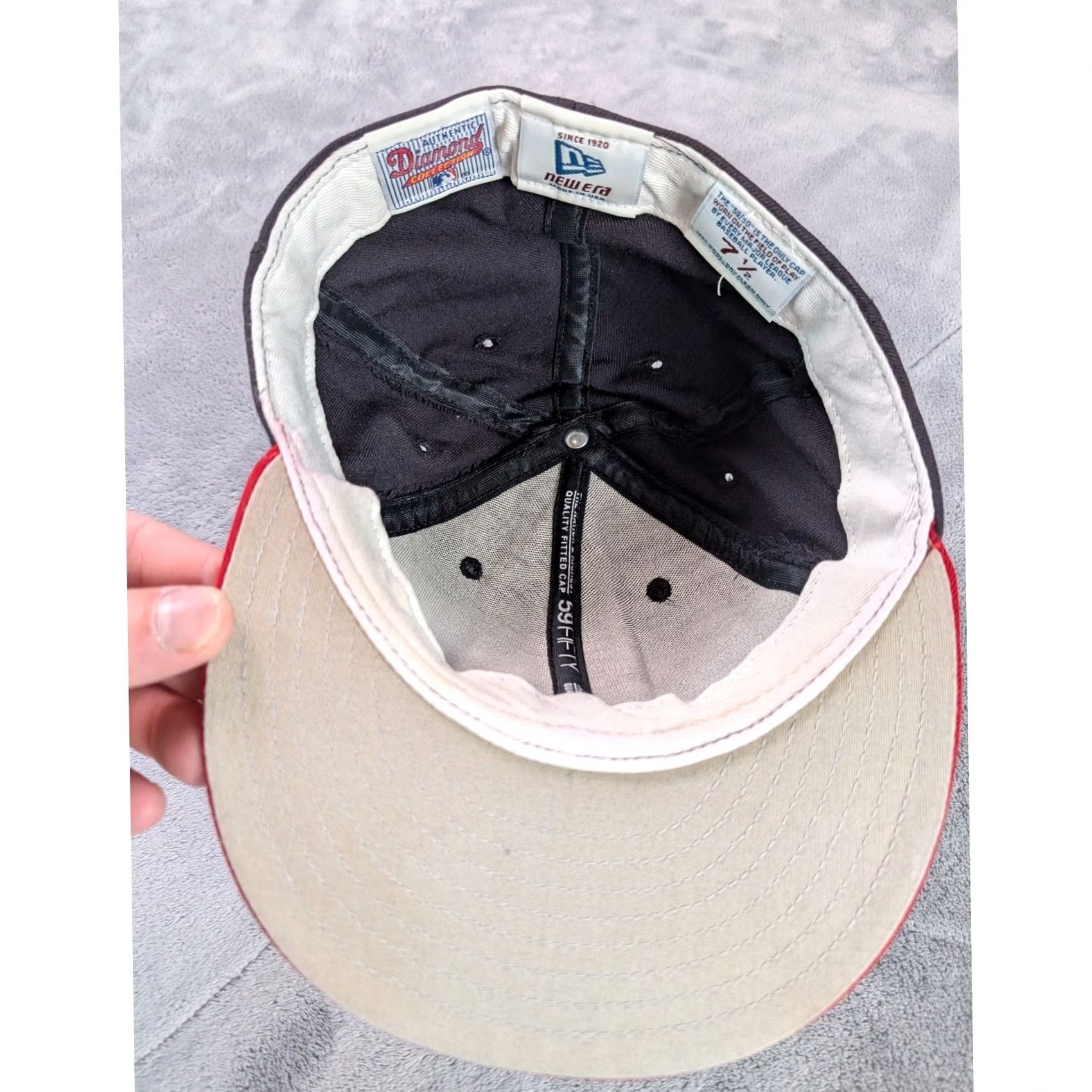 New Era VINTAGE New Era 59FIFTY St Louis Cardinals Hat 7 1/2 Black Red Diamond Collection USA Baseball Cap Mens Wool Twill Solid City Retro Size ONE SIZE - 4 Thumbnail