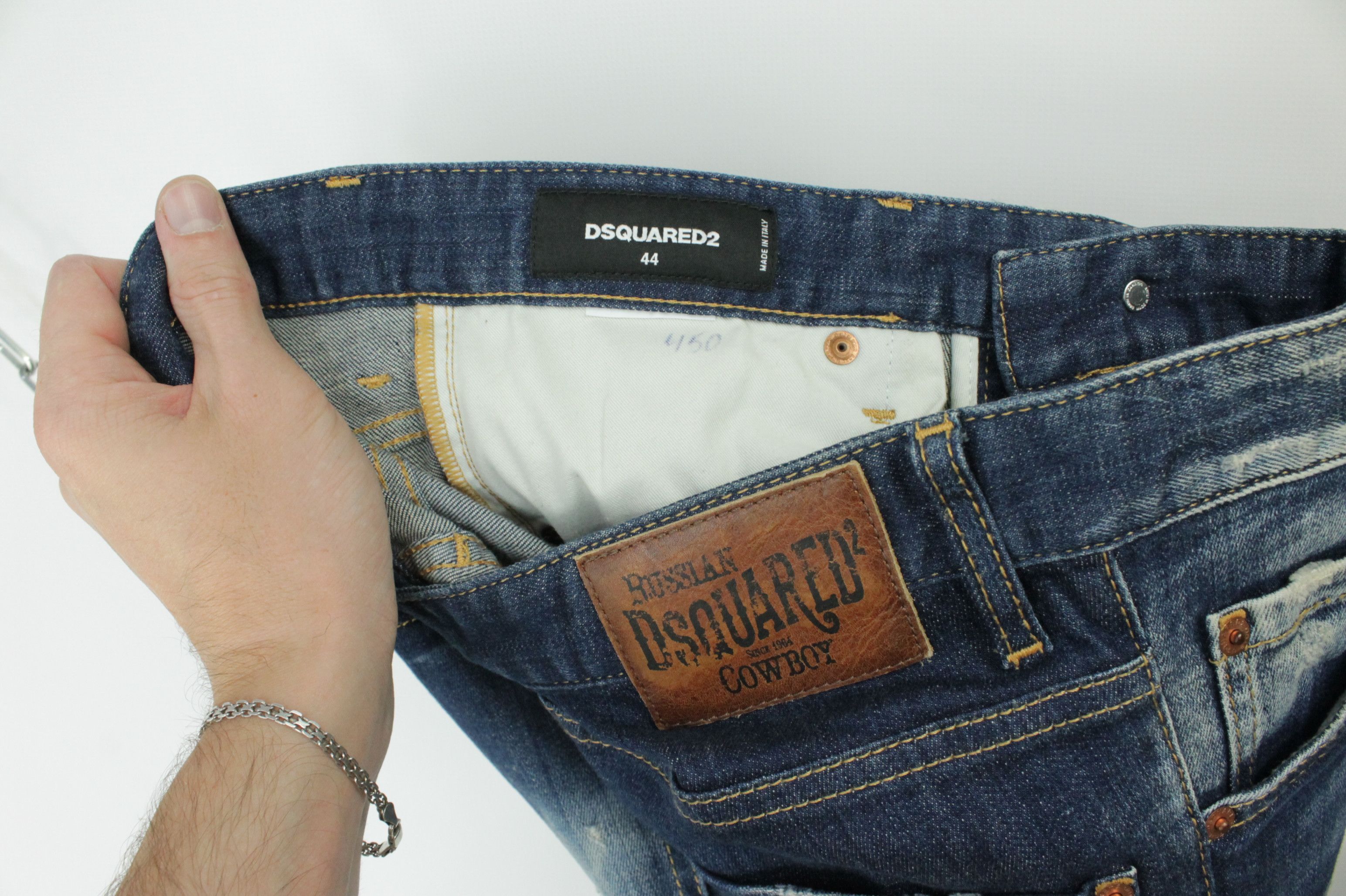 Dsquared2 Dsquared2 Slim Jean Cowboy Distressed Blue Denim Jeans Size US 28 / EU 44 - 8 Thumbnail