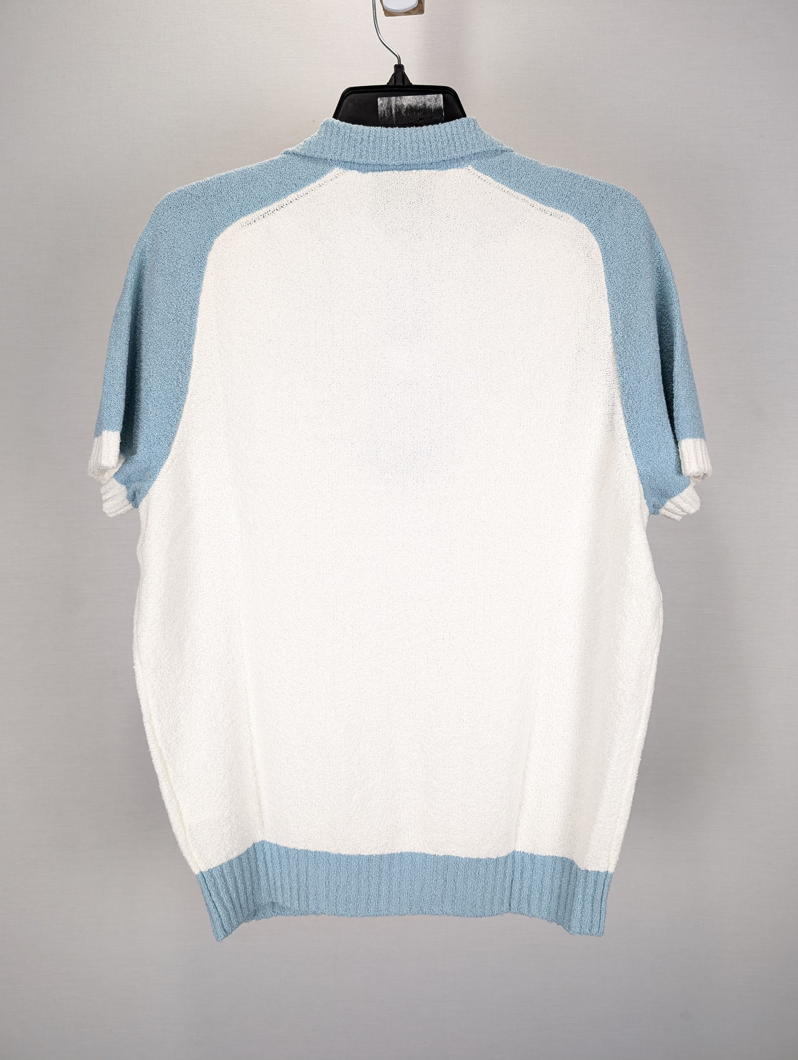 Casablanca o1rshd1 555 / Raglan Boucle Polo Shirt in White/Blue Size US XXL / EU 58 / 5 - 9 Thumbnail
