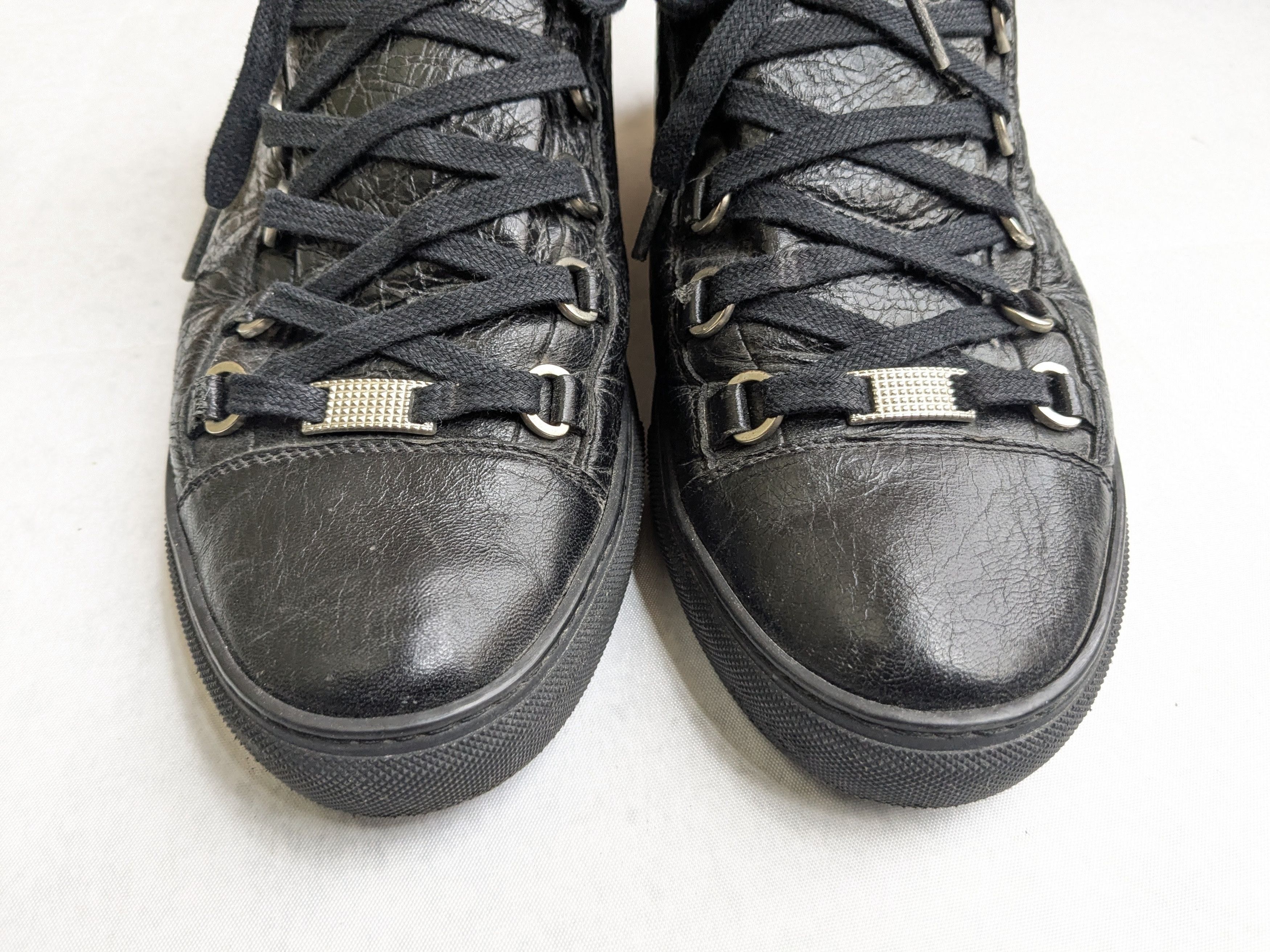 Balenciaga Balenciaga Arena Black Leather High Tops Lace Up 10 Size US 10 / EU 43 - 4 Thumbnail
